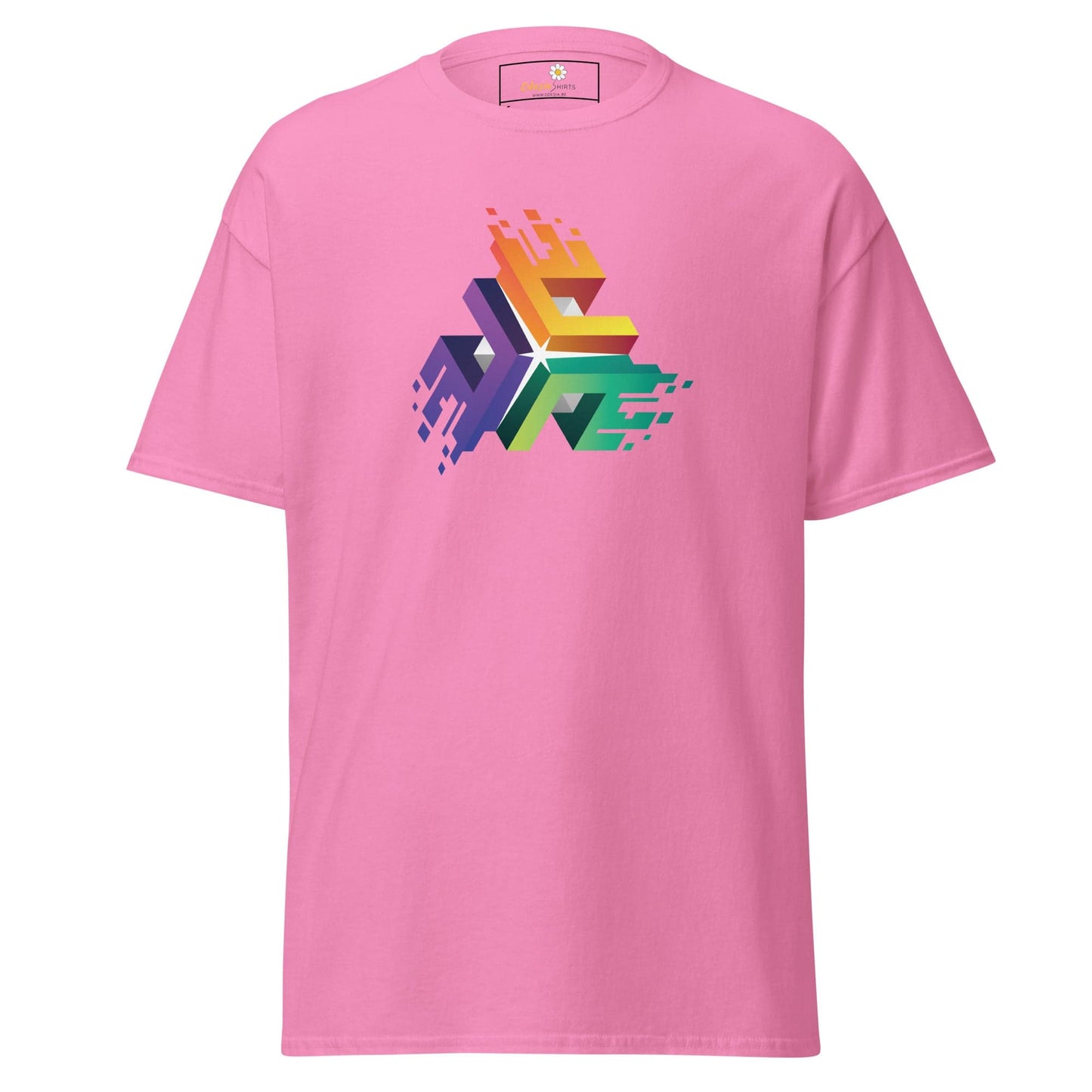Unisex classic t-shirt - ABSTRACT COLOR CUBES - REGULAR - Azalea / S