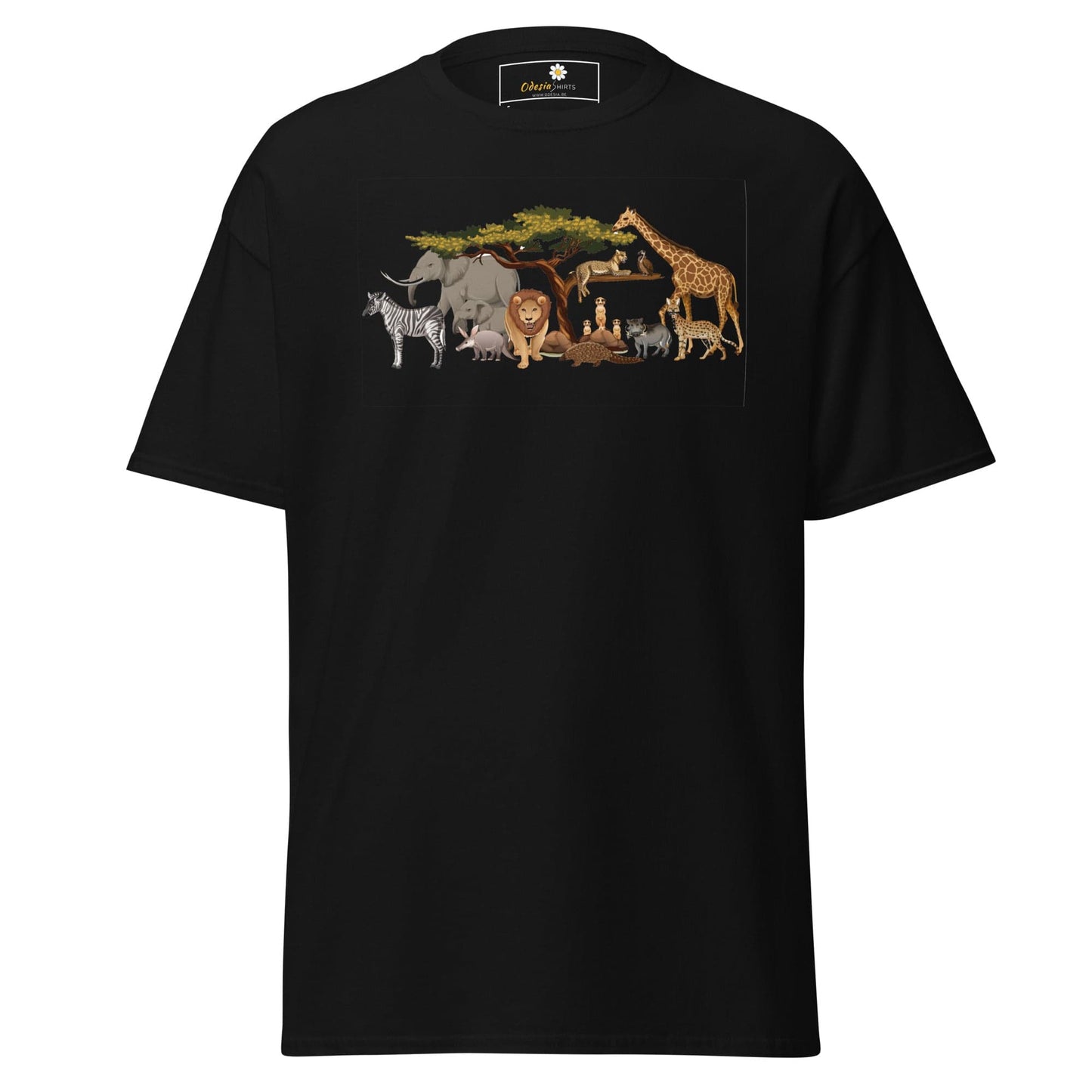 Unisex classic t-shirt - WILD LIFE ANIMALS - REGULAR - Black / S