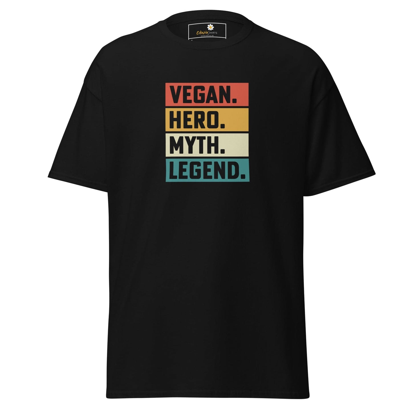 Unisex classic t-shirt - VEGAN HERO MYTH LEGEND - REGULAR - Black / S