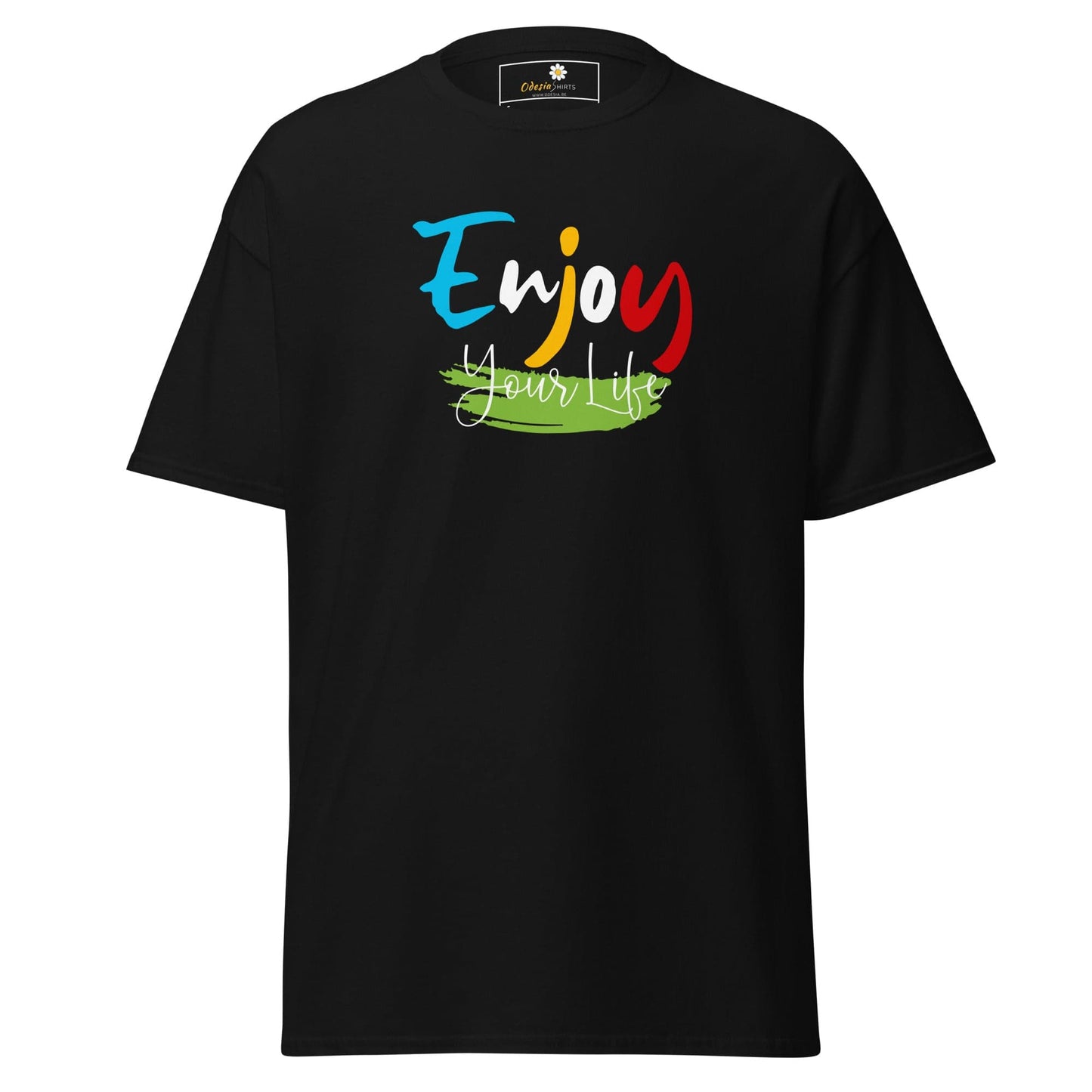 Unisex classic t-shirt - POSITIVE ENJOY YOUR LIFE - REGULAR - Black / S