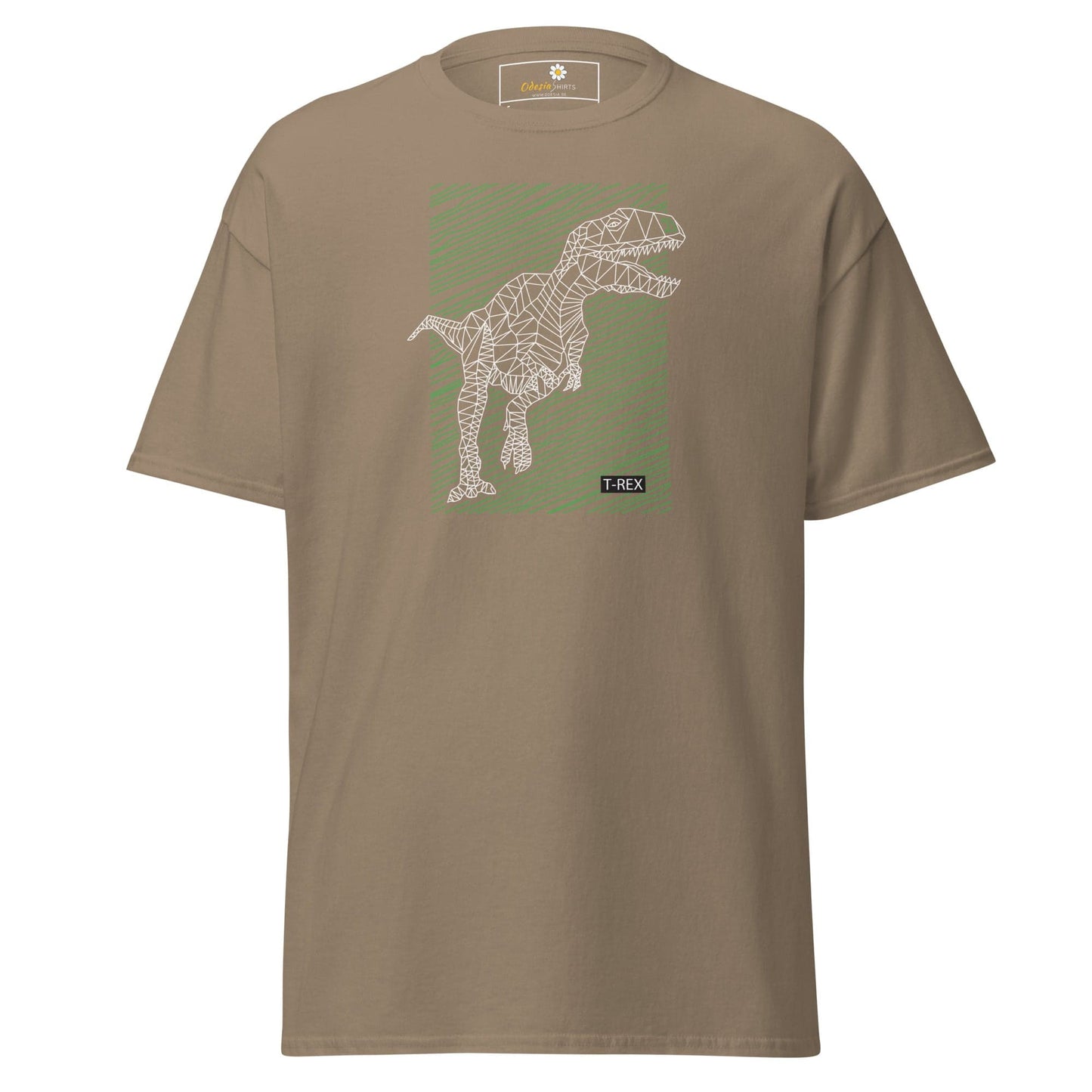 Unisex classic t-shirt - WILD LIFE TREX DINOSAURUS - REGULAR - Brown Savana / S
