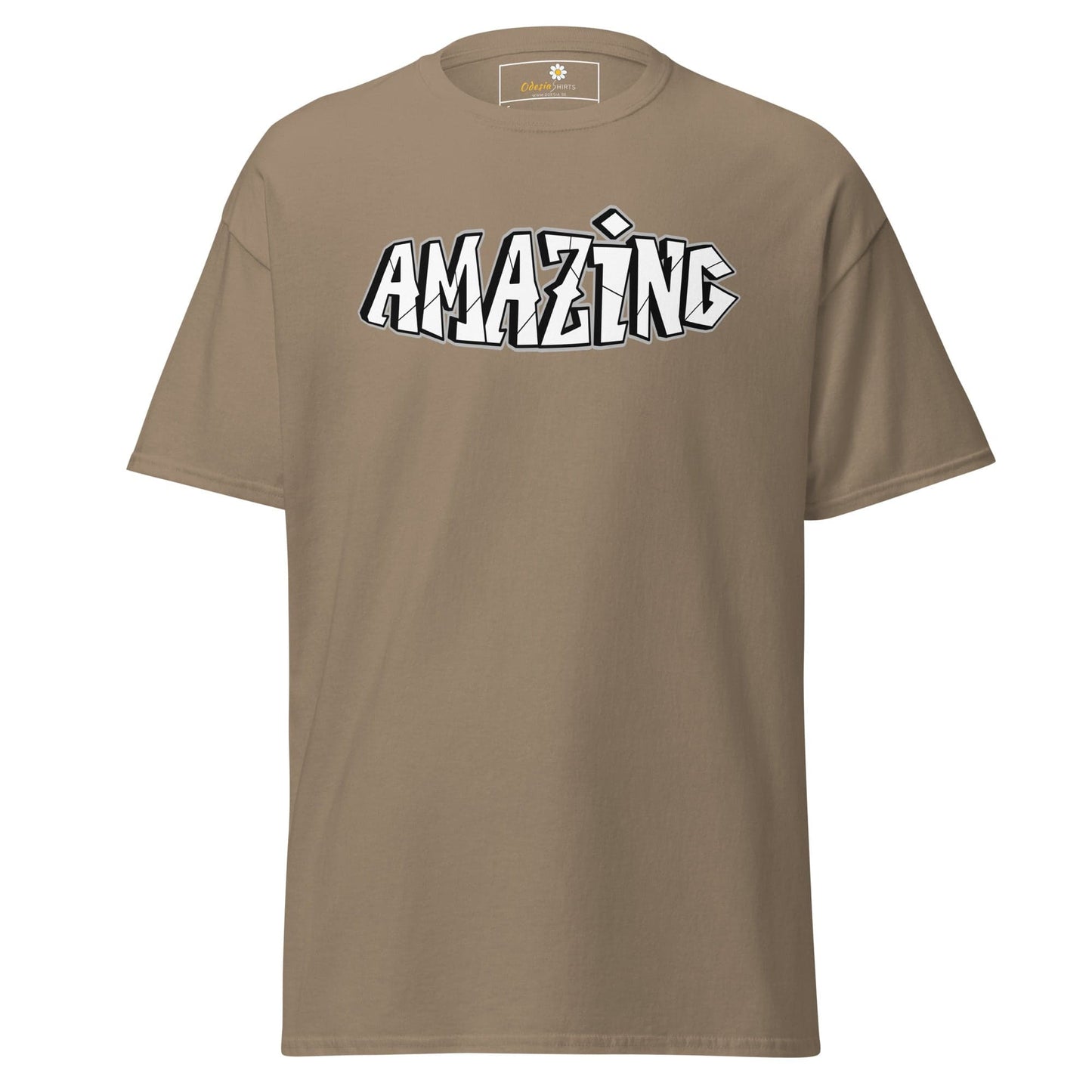 Unisex classic t-shirt - TEXT AMAZING - REGULAR - Brown Savana / S