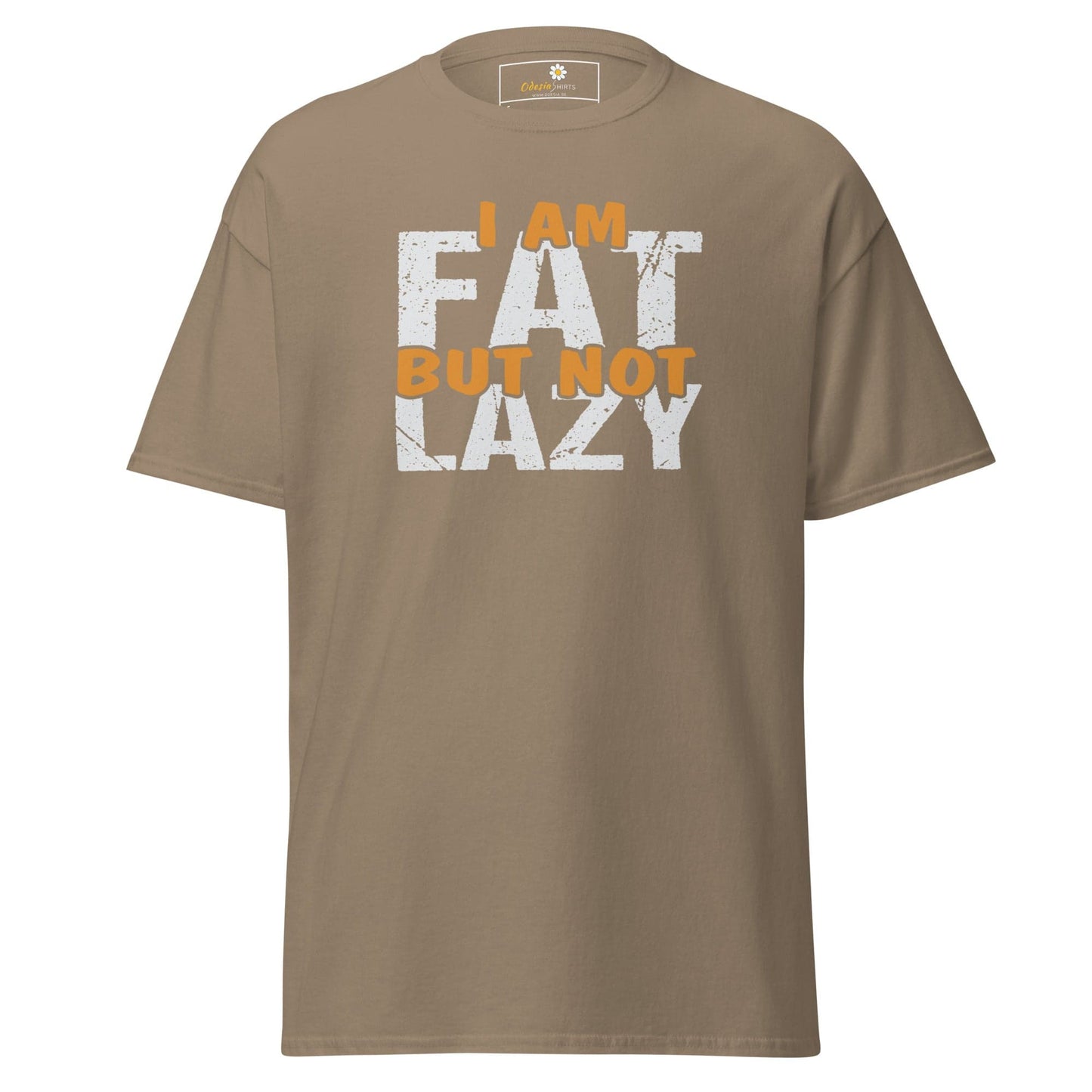 Unisex classic t-shirt - FUN FAT NOT LAZY - REGULAR - Brown Savana / S
