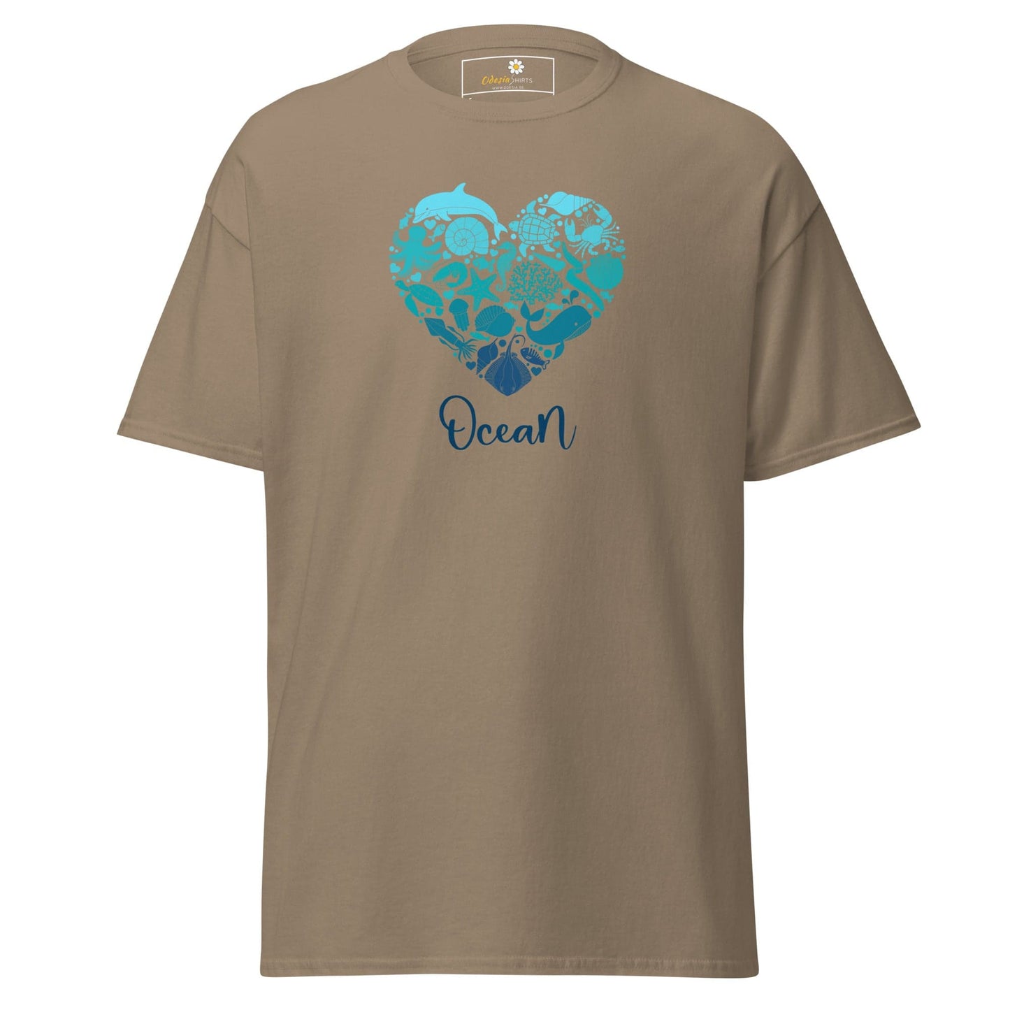 Unisex classic t-shirt - FANTASY SEALIFE HEART OCEAN - REGULAR - Brown Savana / S