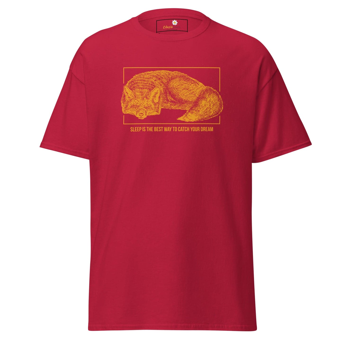 Red T-shirt with a fox graphic from the T-SHIRT DESIGN TEE MAN WOMAN S-XL collection