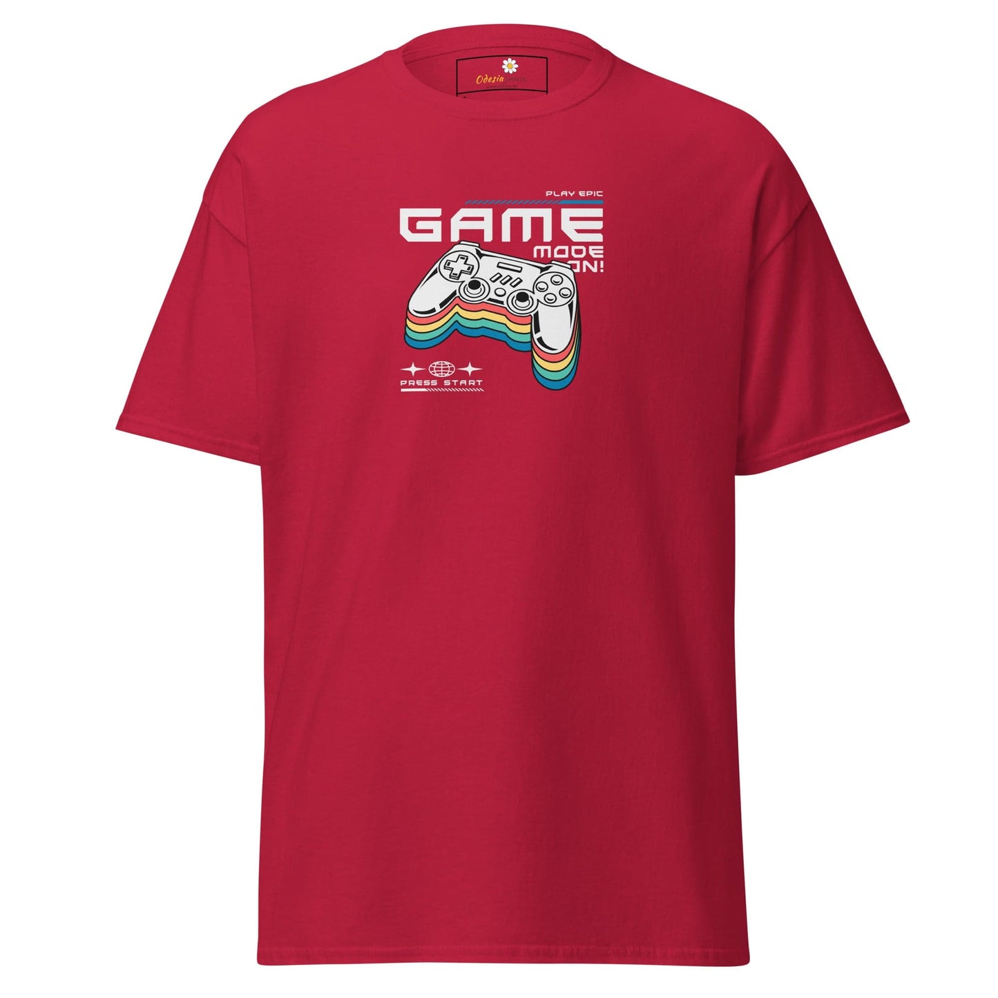 Red T-shirt with gaming controller graphic from T-SHIRT DESIGN TEE for Men and Women