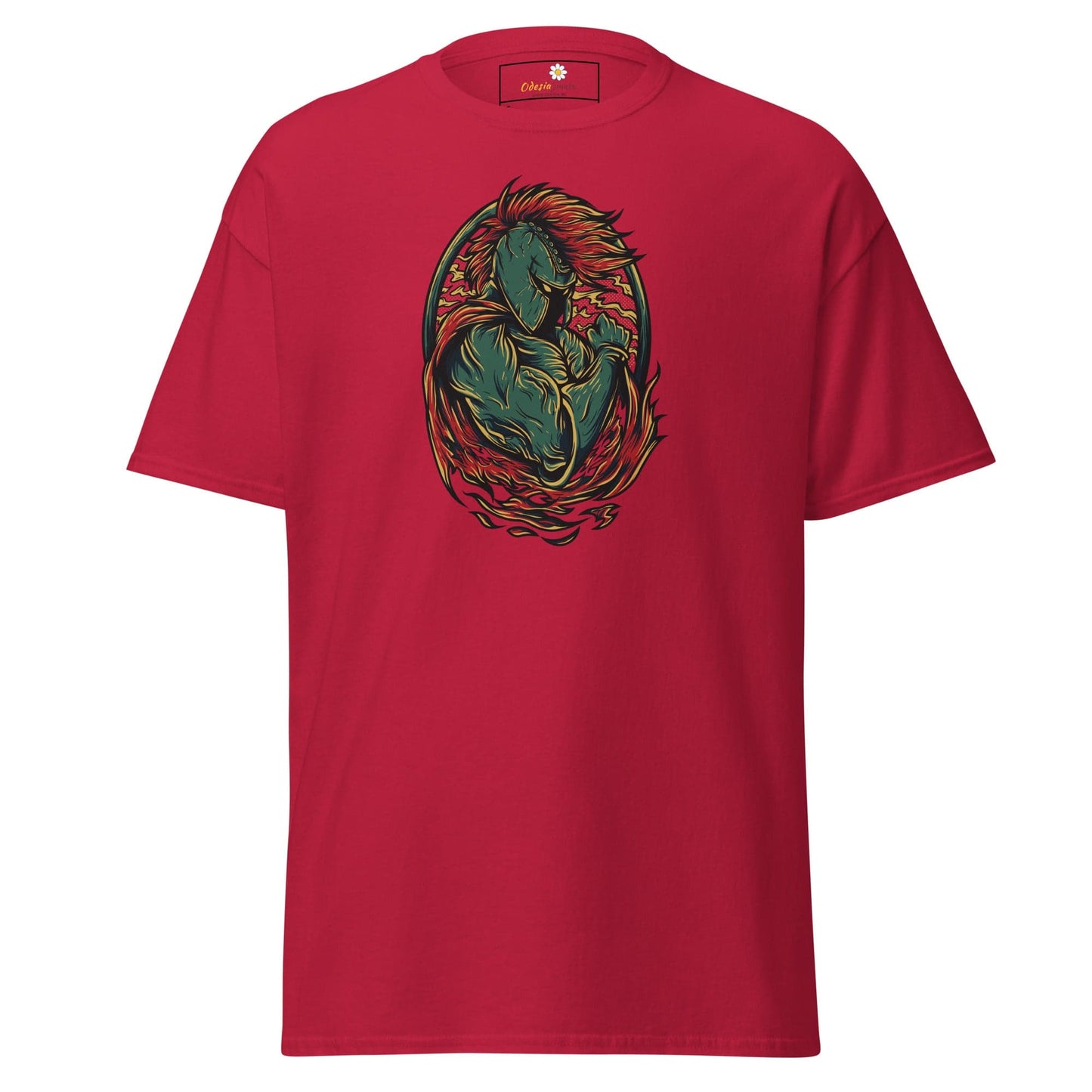 Red T-shirt with graphic design from T-SHIRT DESIGN TEE for Men and Women sizes S to XL