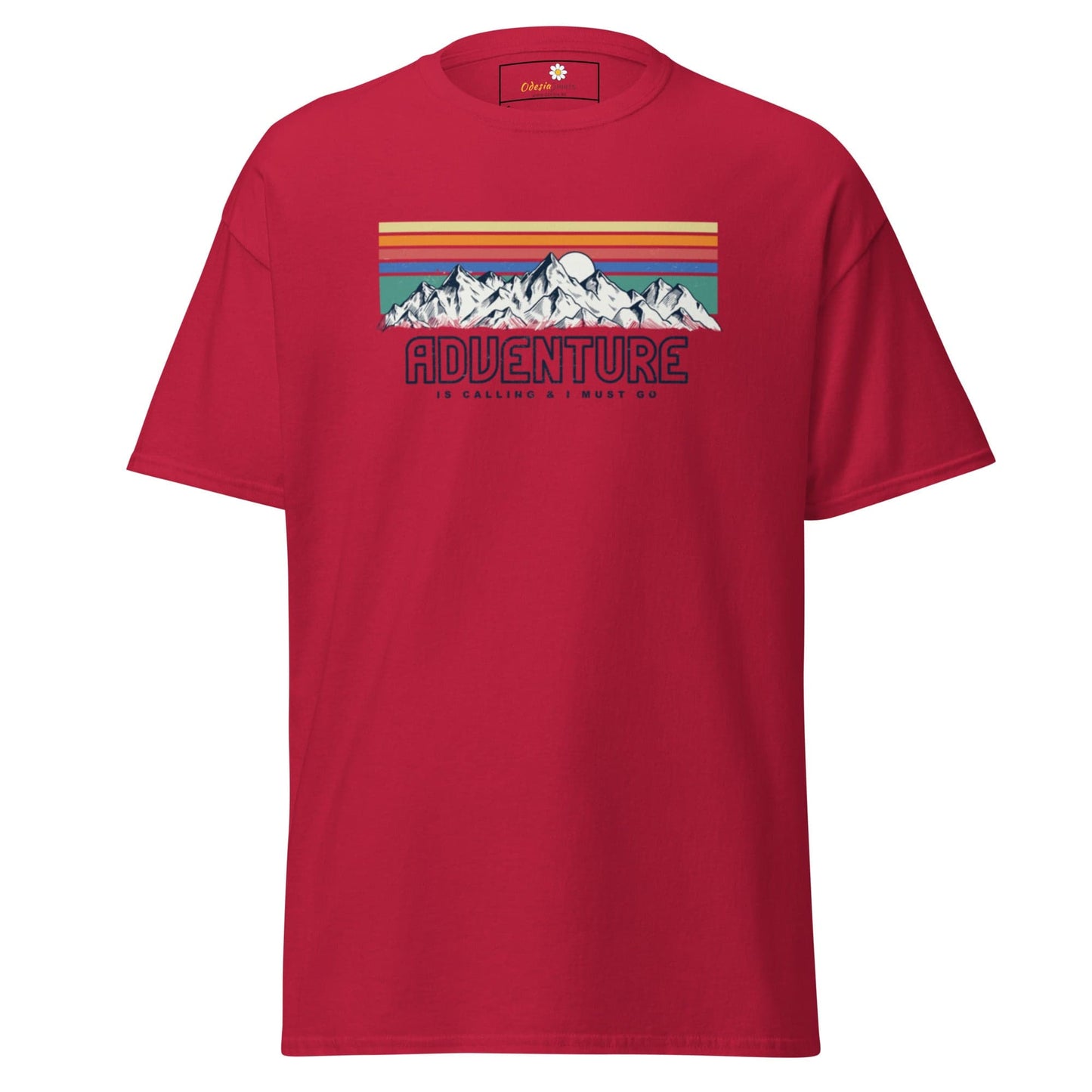 Red T-shirt with mountain graphic from T-SHIRT DESIGN TEE for Men and Women S to XL