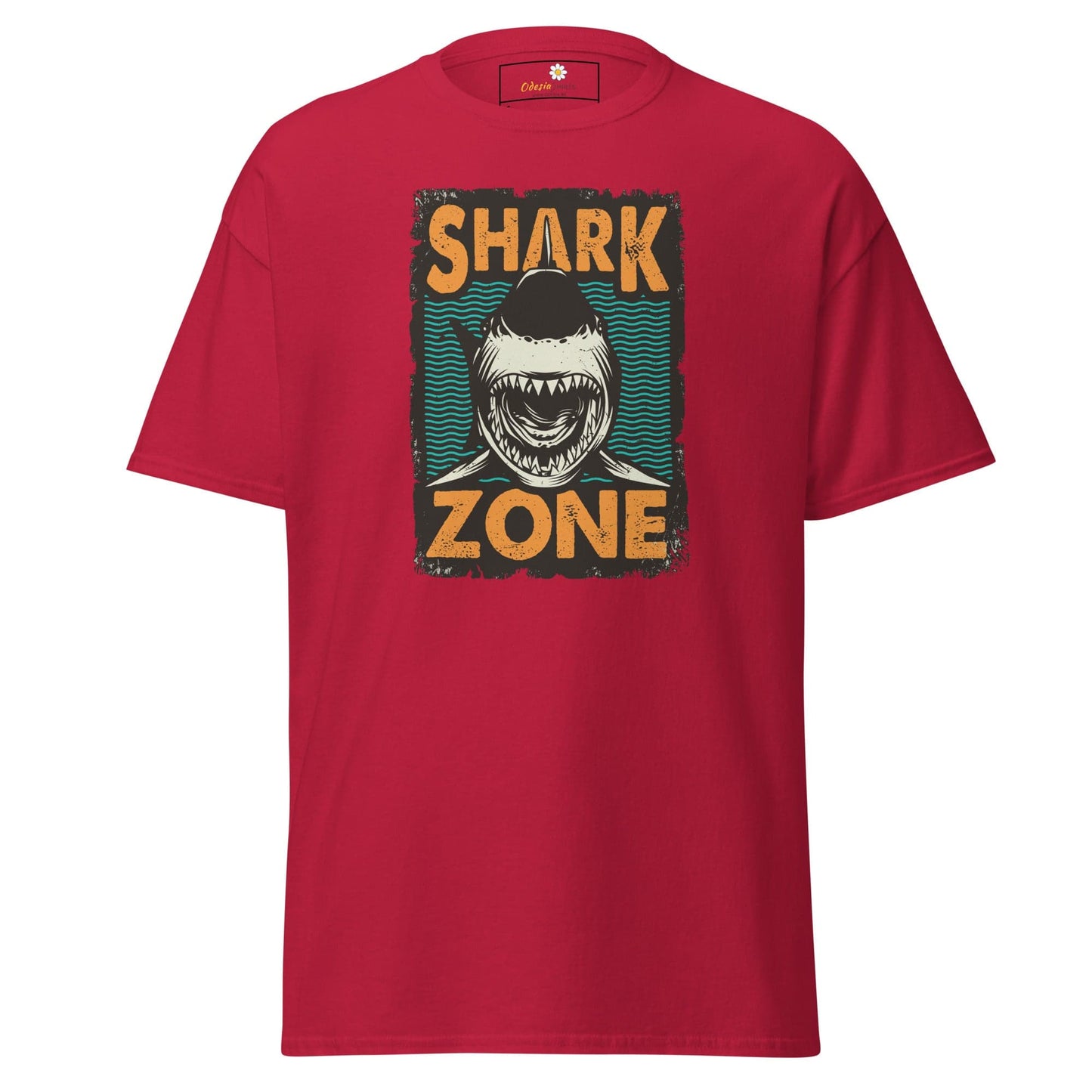 Unisex classic t-shirt - WILD LIFE SHARK ZONE - REGULAR - Cardinal / S