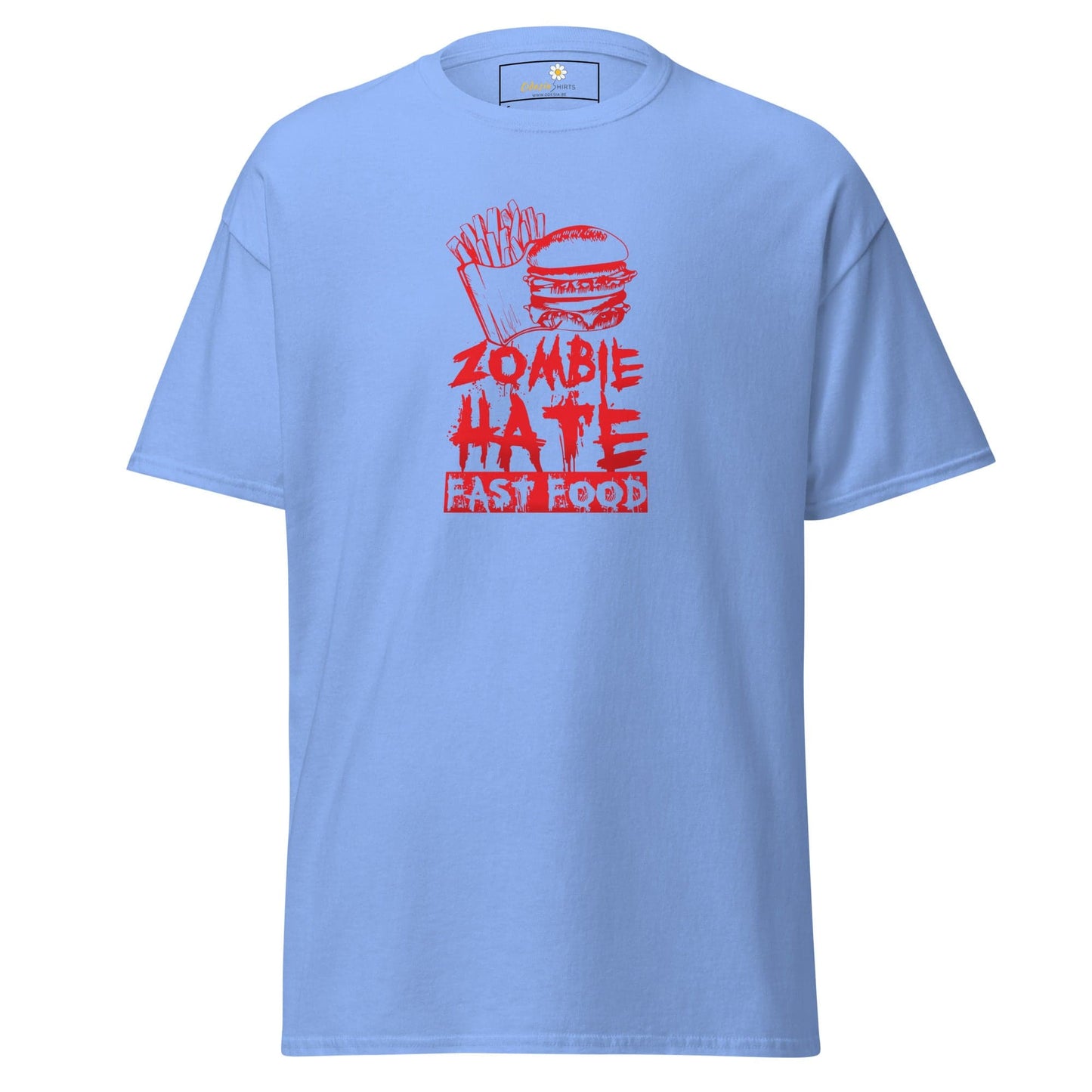Unisex classic t-shirt - SPOOKIE ZOMBIE HATE FASTFOOD - REGULAR - Carolina Blue / S