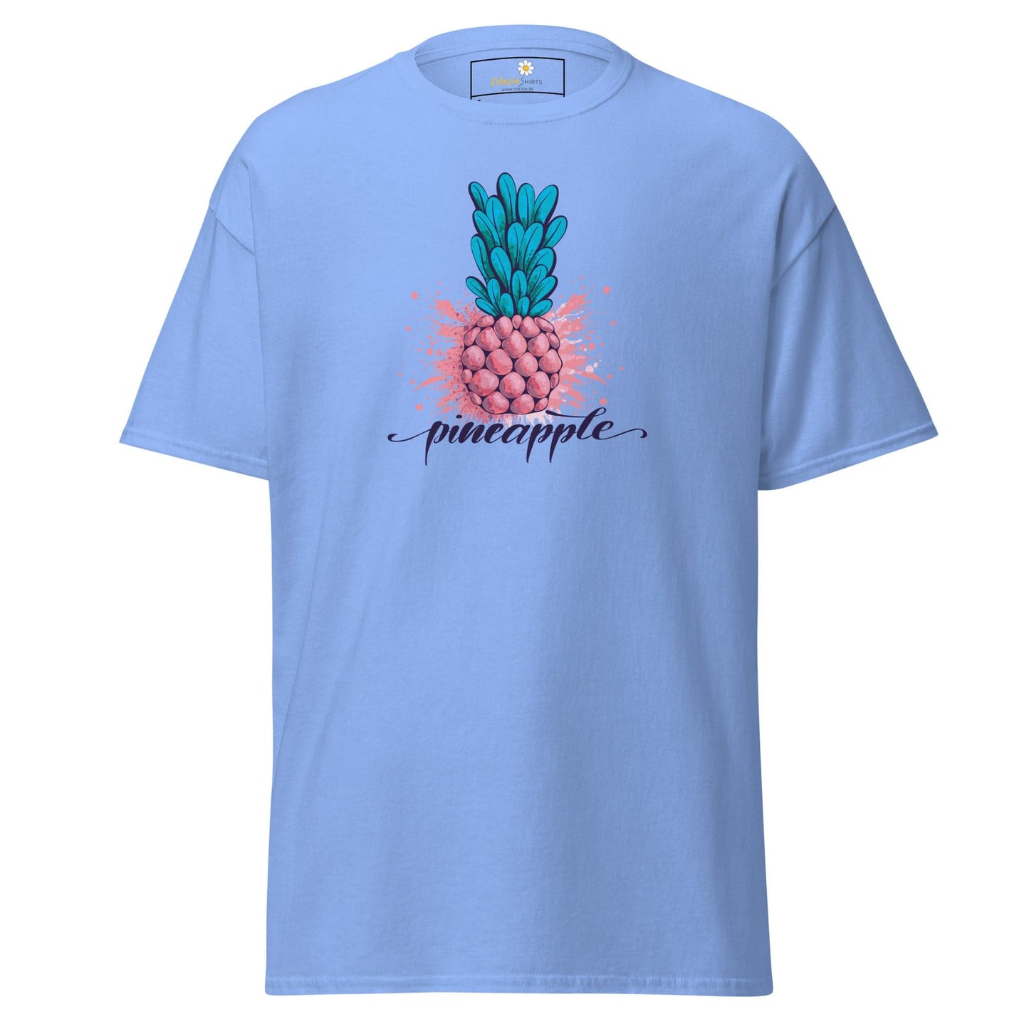Light blue T-shirt with pineapple design from T-SHIRT DESIGN TEE for Men and Women