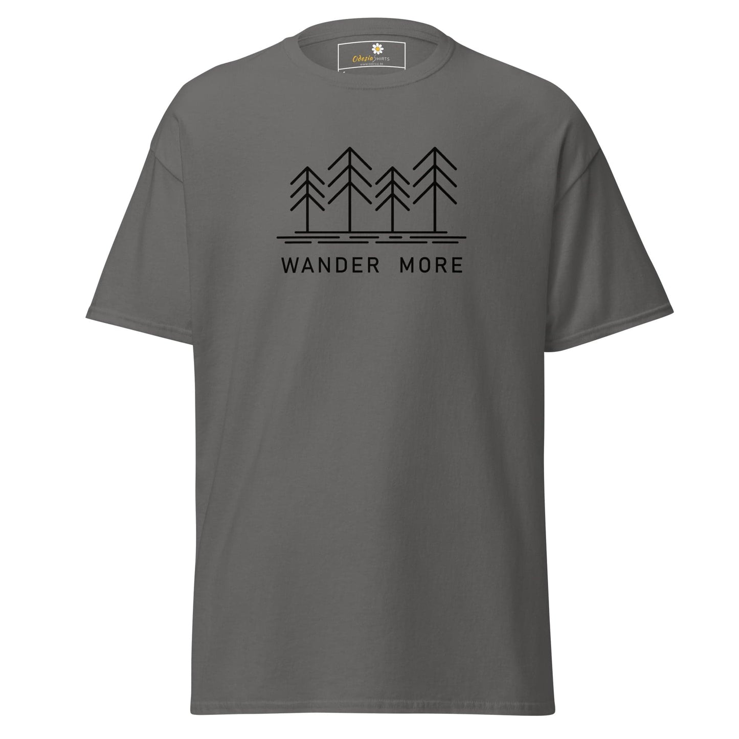 Unisex classic t-shirt - ADVENTURE WANDER MORE - REGULAR - Charcoal / S