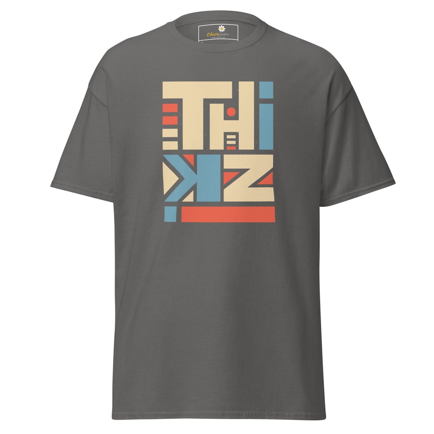 Gray T-shirt with geometric design for Men and Women in sizes S to XL
