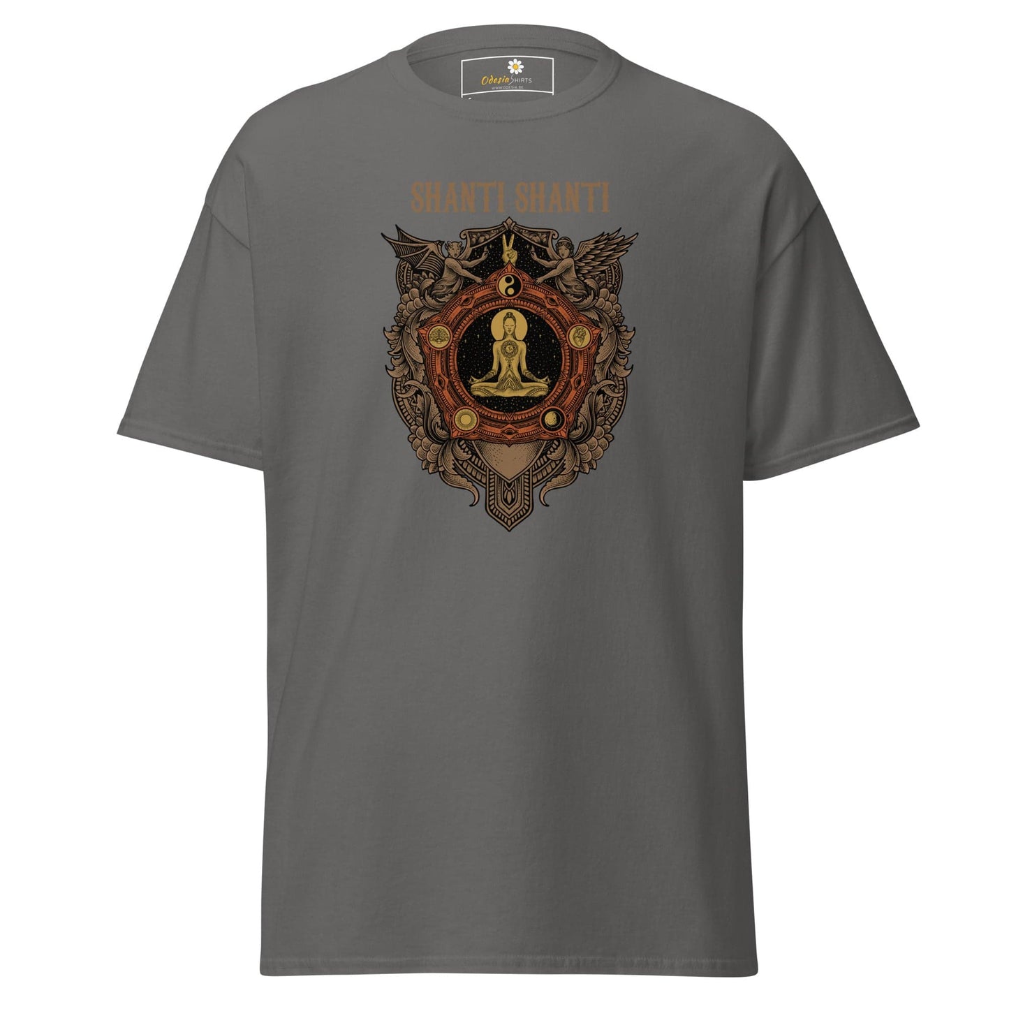 Unisex classic t-shirt - SPIRITUAL SHANTI SHANTI - REGULAR - Charcoal / S