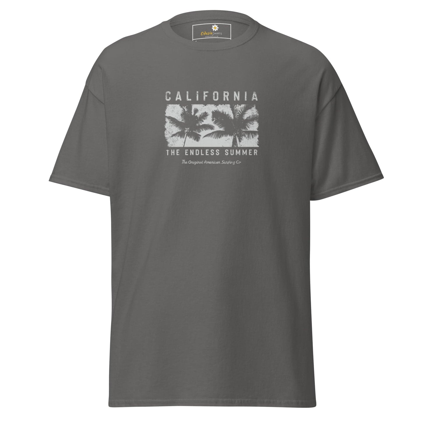 Unisex classic t-shirt - SUMMER CALIFORNIA TREES - REGULAR - Charcoal / S