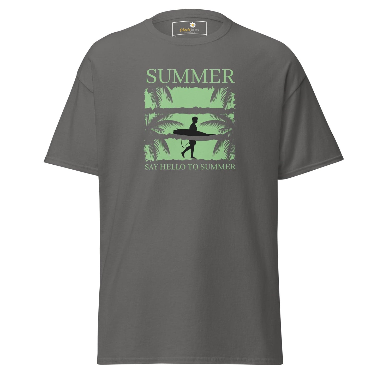 Unisex classic t-shirt - SUMMER SURFING CALIFORNIA - REGULAR - Charcoal / S