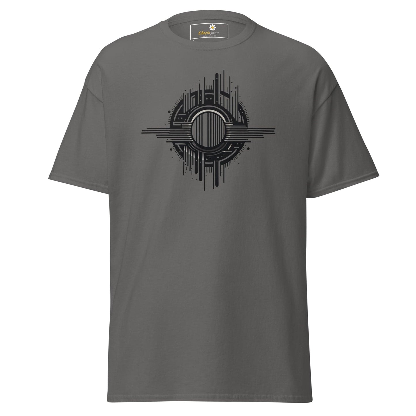 Unisex classic t-shirt - ABSTRACT SPHERE LINES - REGULAR - Charcoal / S