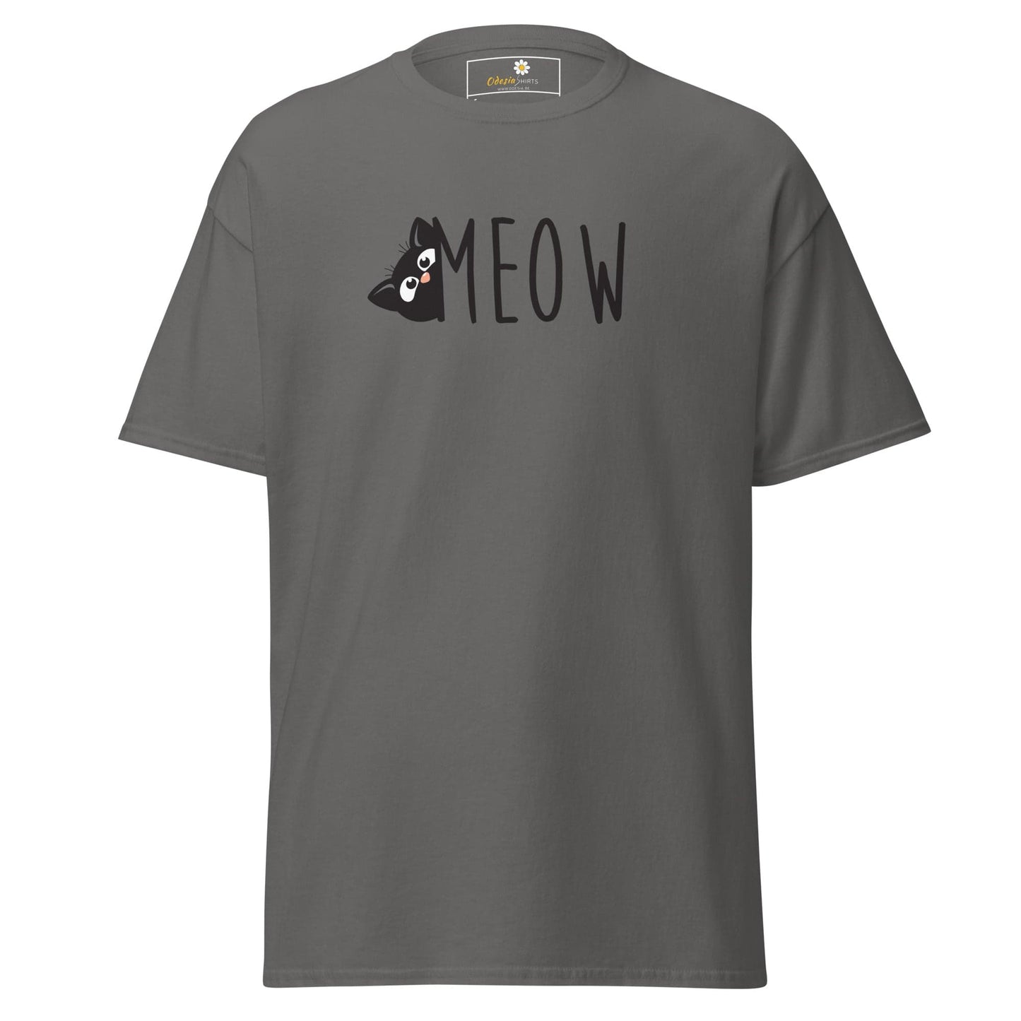 Unisex classic t-shirt - ANIMALS CAT MEOW - REGULAR - Charcoal / S