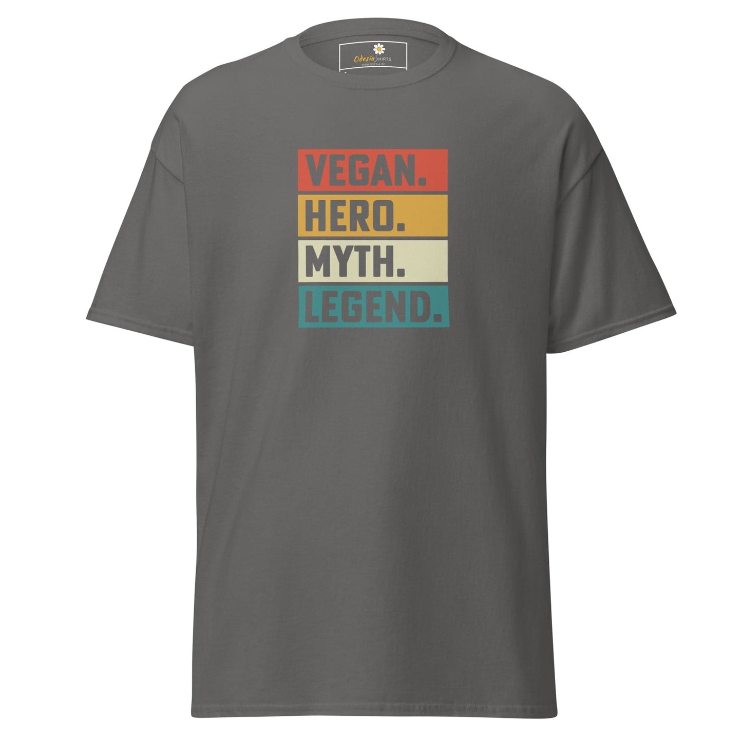 Unisex classic t-shirt - VEGAN HERO MYTH LEGEND - REGULAR - Charcoal / S