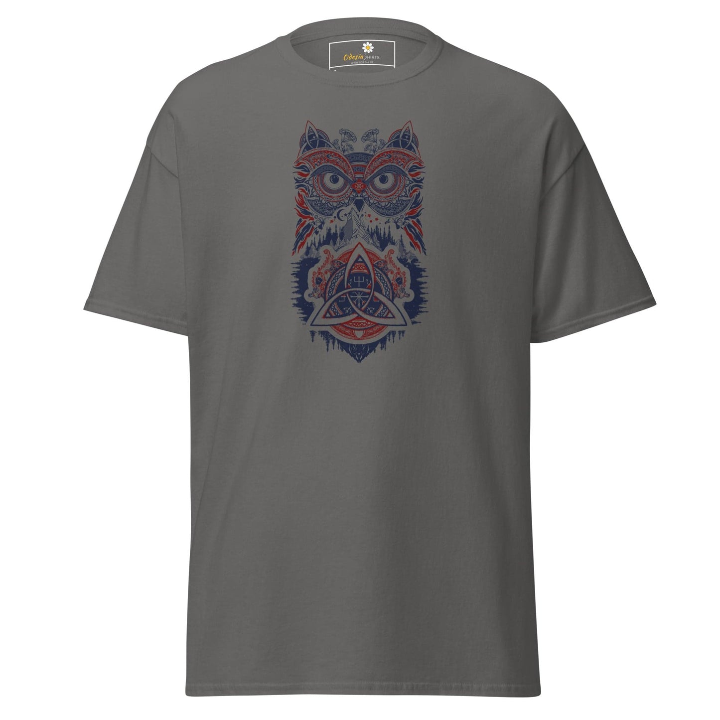Unisex classic t-shirt - MYSTIC OWL TRIBES - REGULAR - Charcoal / S