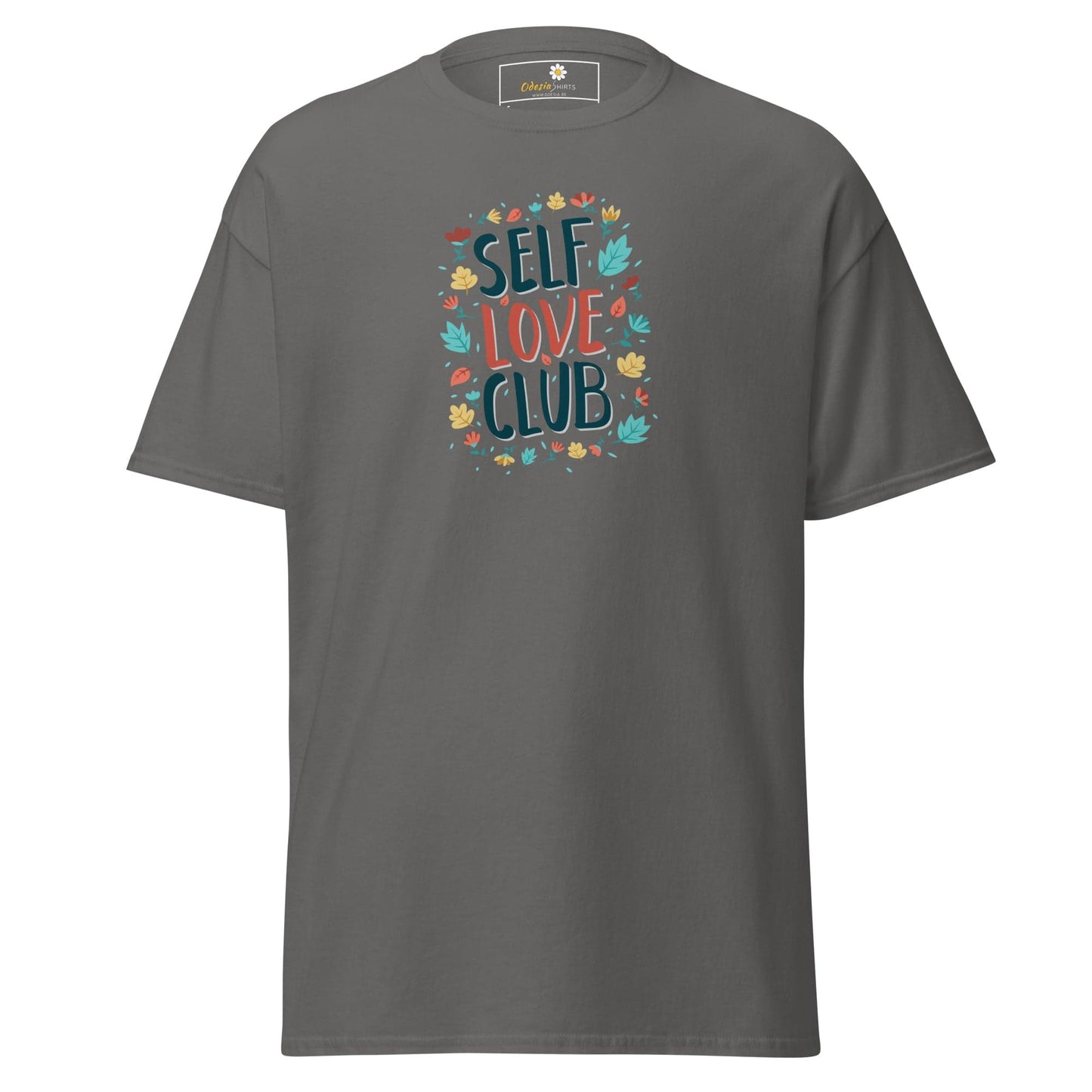 Unisex classic t-shirt - POSITIVE SELF LOVE CLUB - REGULAR - Charcoal / S
