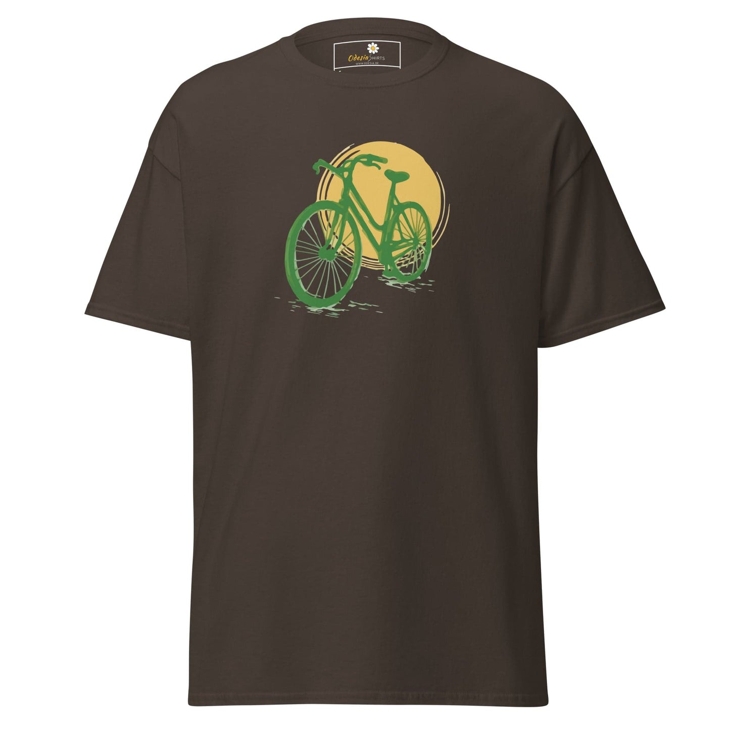 Brown T-shirt with bicycle graphic from T-SHIRT DESIGN TEE for Men and Women