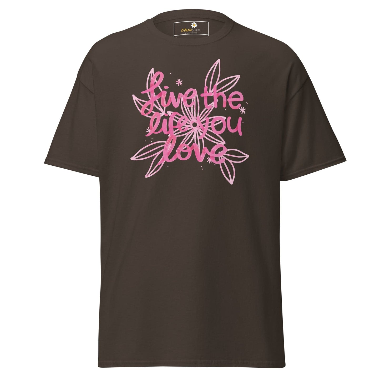 Unisex classic t-shirt - POSITIVE LIFE YOUR LIFE - REGULAR - Dark Chocolate / S