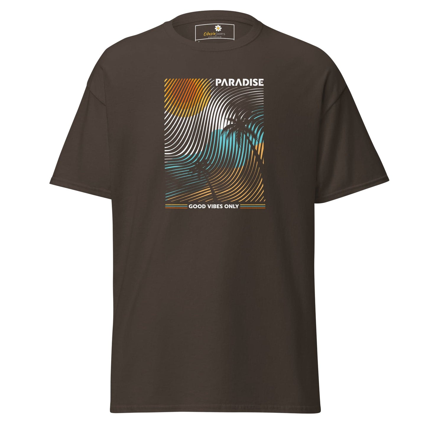 Unisex classic t-shirt - SUMMER PARADISE COLORFULL - REGULAR - Dark Chocolate / S