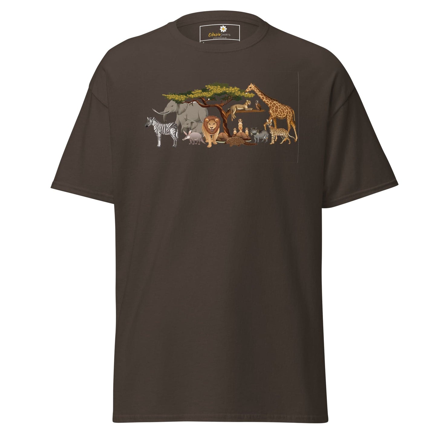 Unisex classic t-shirt - WILD LIFE ANIMALS - REGULAR - Dark Chocolate / S