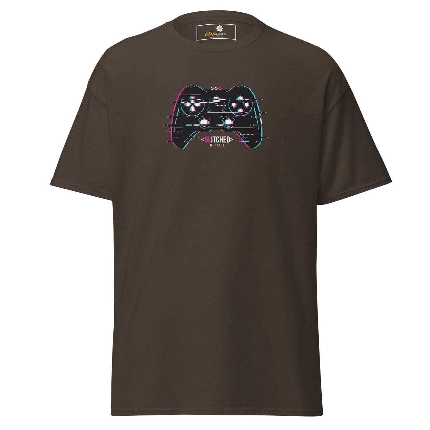 Brown T-shirt with controller graphic from T-SHIRT DESIGN TEE for Men and Women