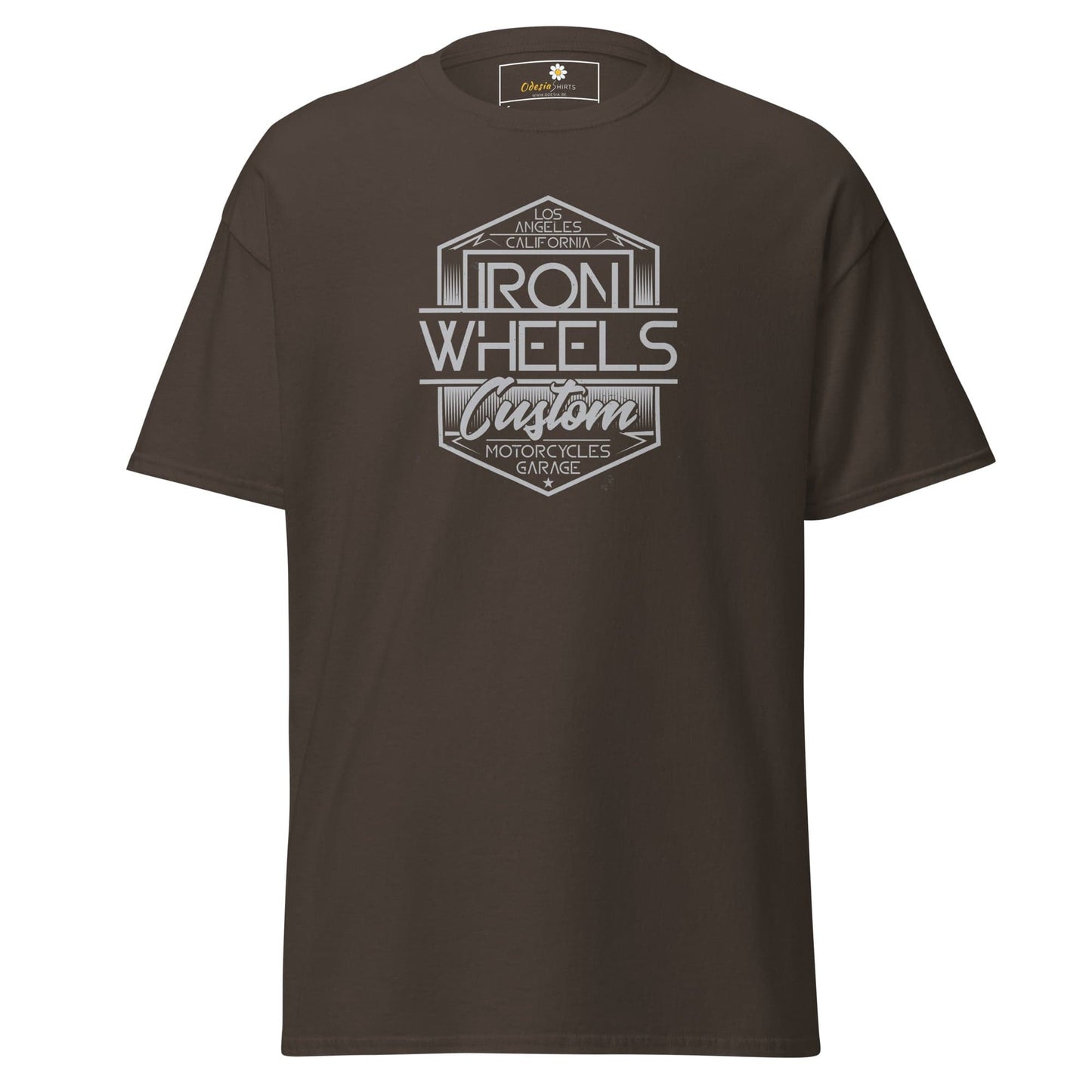 Unisex classic t-shirt - MISC IRON WHEELS - REGULAR - Dark Chocolate / S