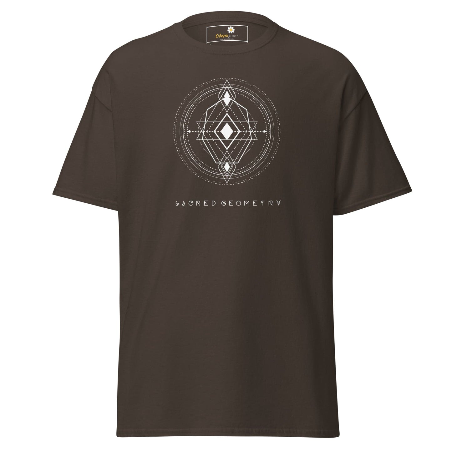 Brown T-shirt with geometric design from T-SHIRT DESIGN TEE for Men and Women