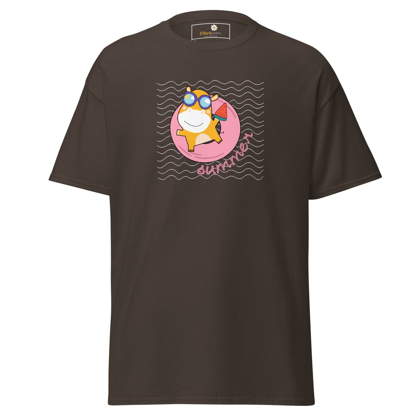 Brown T-shirt with cartoon graphic from T-SHIRT DESIGN TEE for Men and Women S to XL