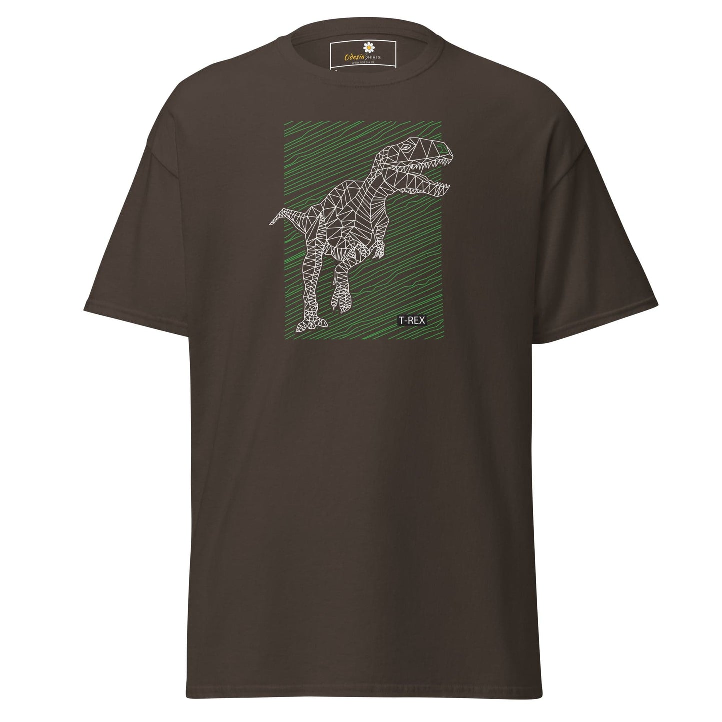 Unisex classic t-shirt - WILD LIFE TREX DINOSAURUS - REGULAR - Dark Chocolate / S