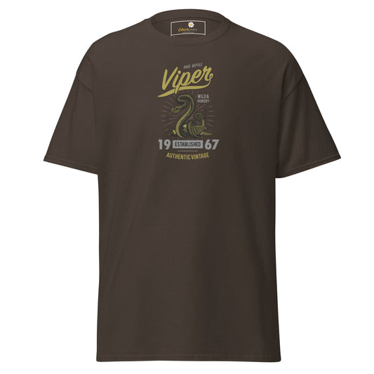 Brown T-Shirt with Snake Graphic, suitable for Men and Women sizes S to XL