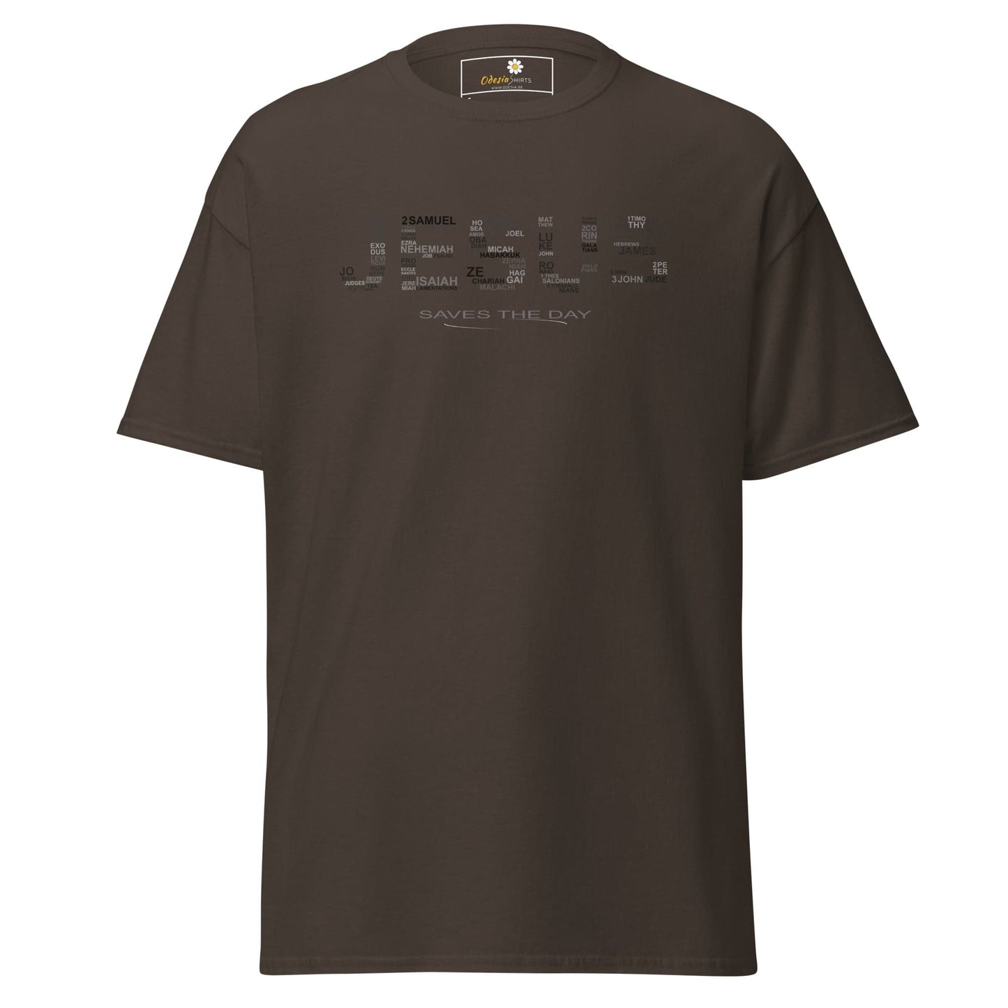 Unisex classic t-shirt - SPIRITUAL JESUS SAVES DAY - REGULAR - Dark Chocolate / S