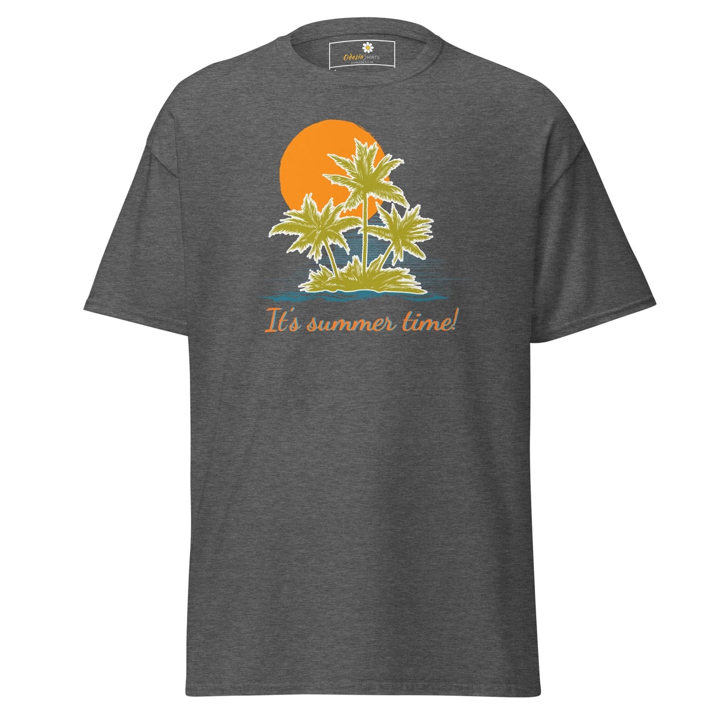 Unisex classic t-shirt - SUMMER TROPICAL TREES - REGULAR - Dark Heather / S
