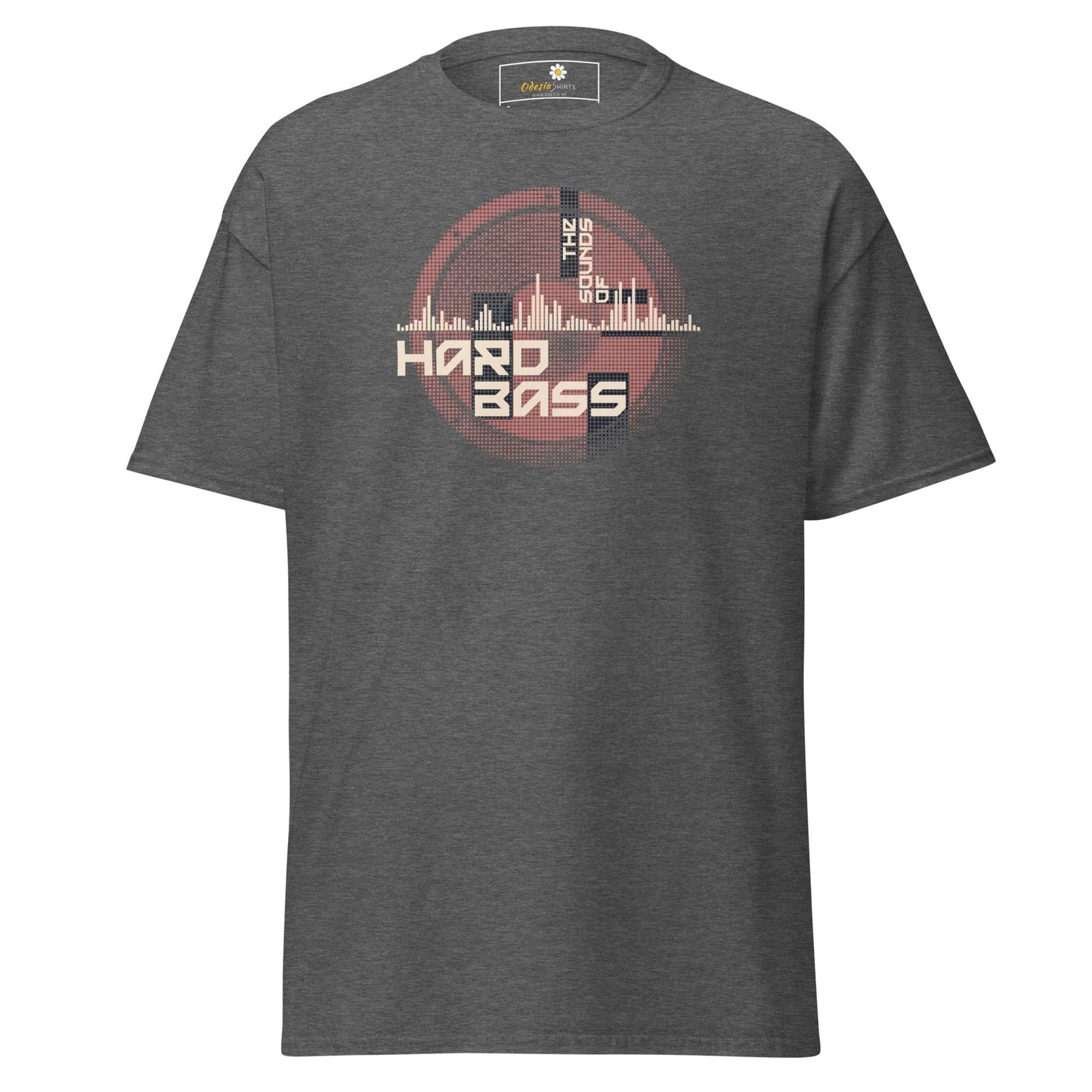 Gray T-shirt with Hard Bass graphic, unisex design for S to XL sizes