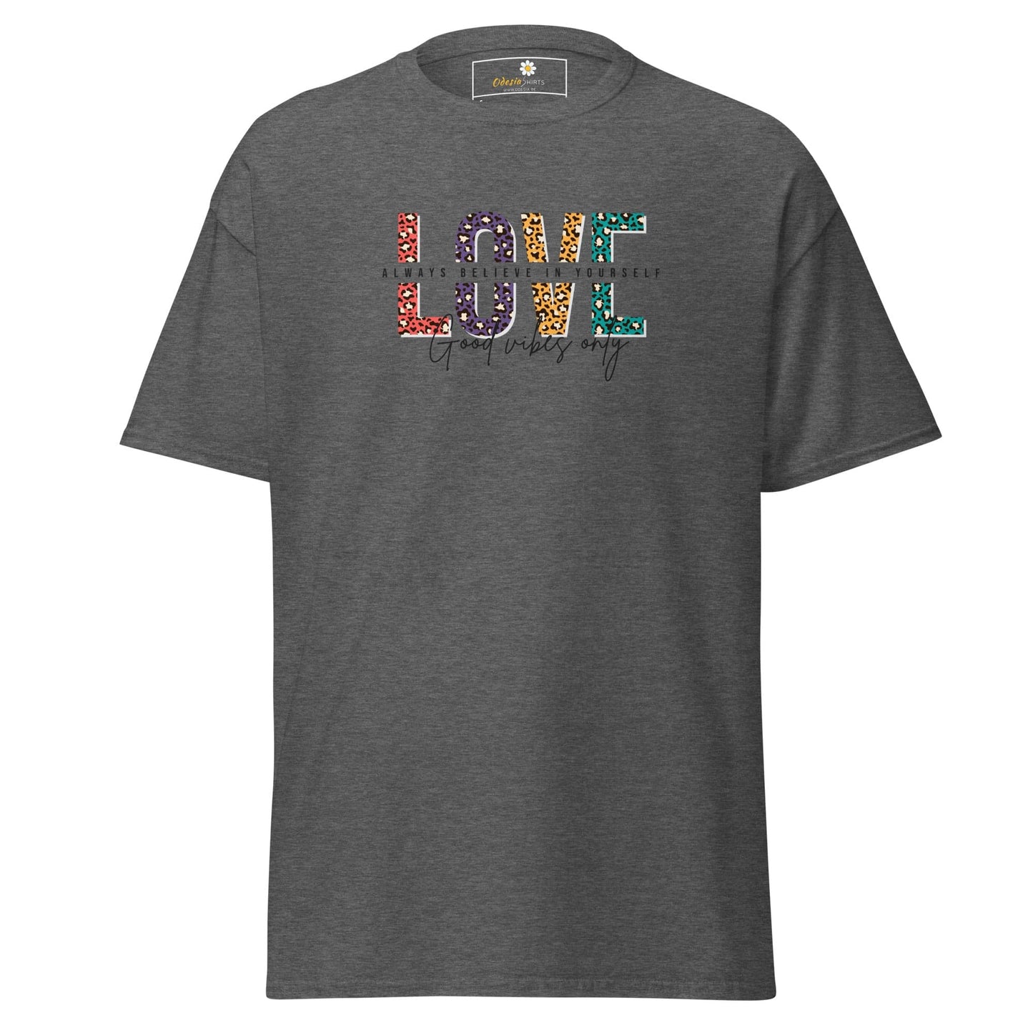 Unisex classic t-shirt - TEXT LOVE YOURSELF - REGULAR - Dark Heather / S