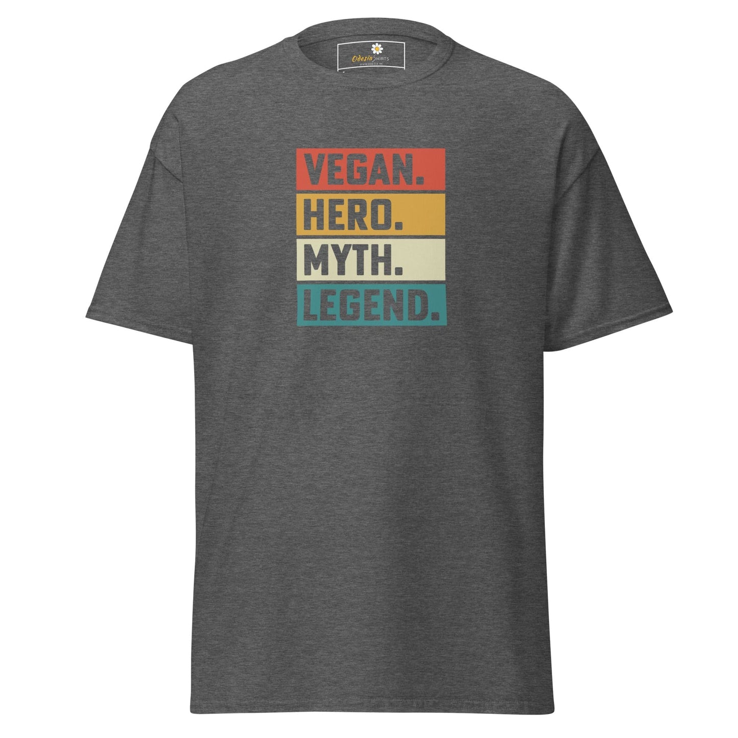 Unisex classic t-shirt - VEGAN HERO MYTH LEGEND - REGULAR - Dark Heather / S
