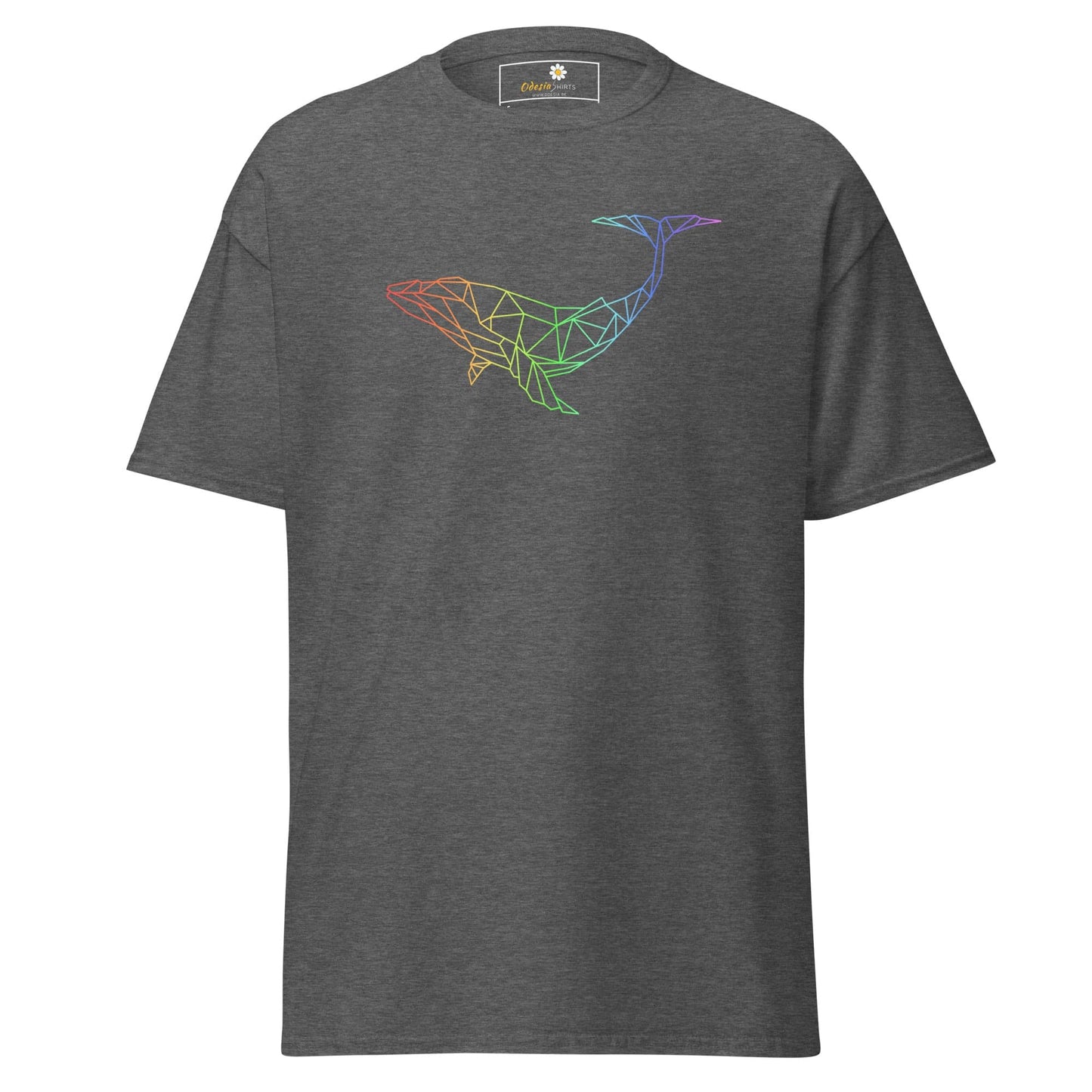 Gray T-shirt with geometric whale design from T-SHIRT DESIGN TEE for Men and Women