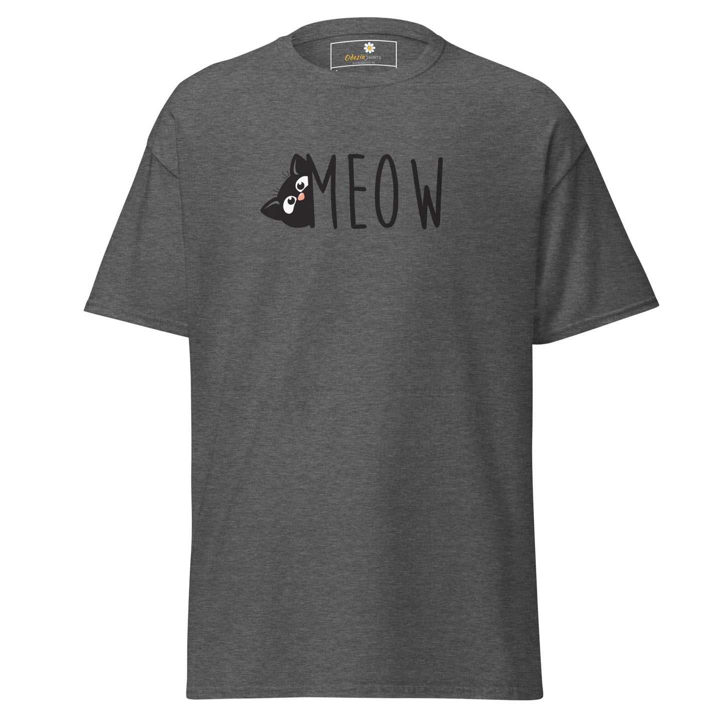 Unisex classic t-shirt - ANIMALS CAT MEOW - REGULAR - Dark Heather / S