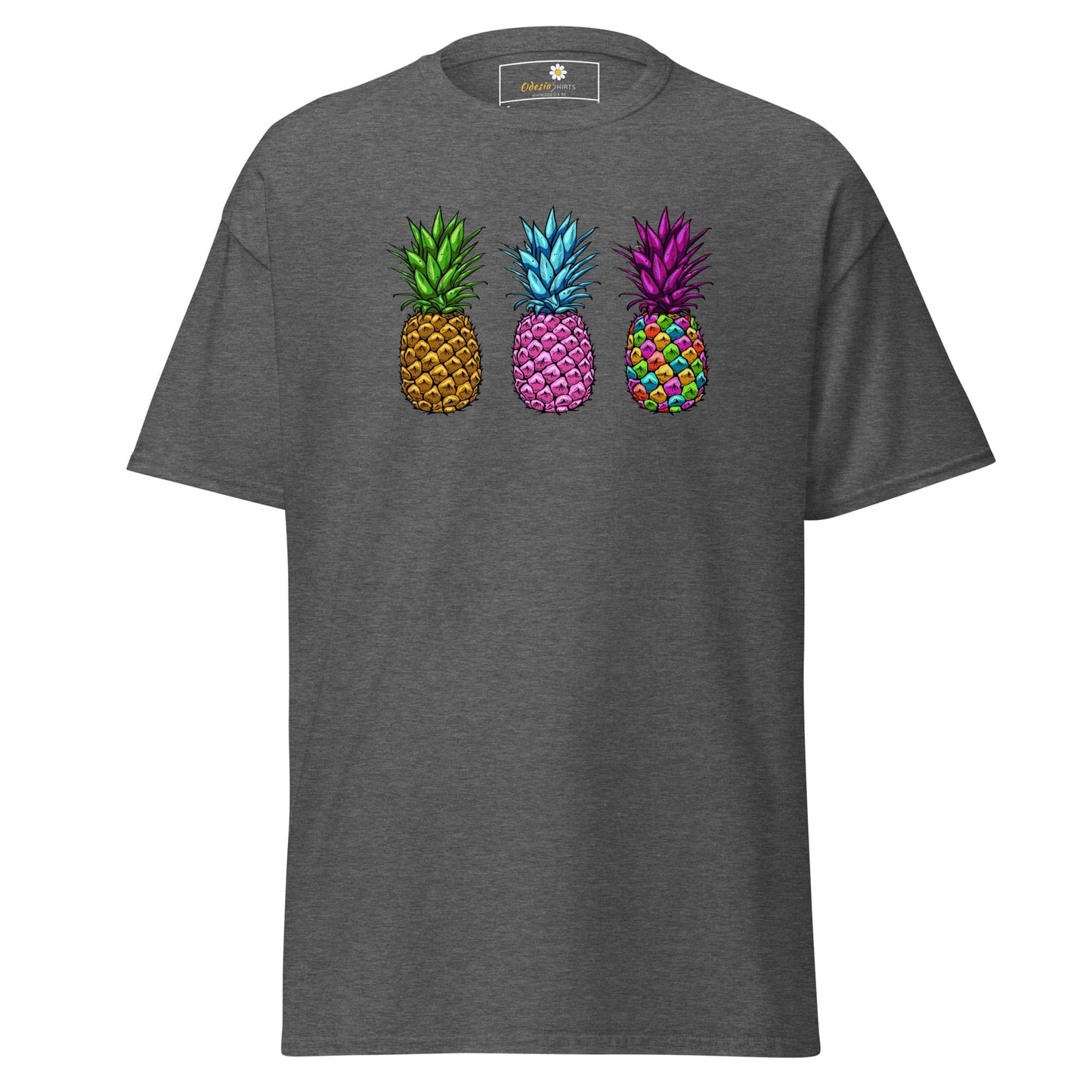 Unisex classic t-shirt - ORGANIC FRUIT PINEAPPLE COLORS - REGULAR - Dark Heather / S
