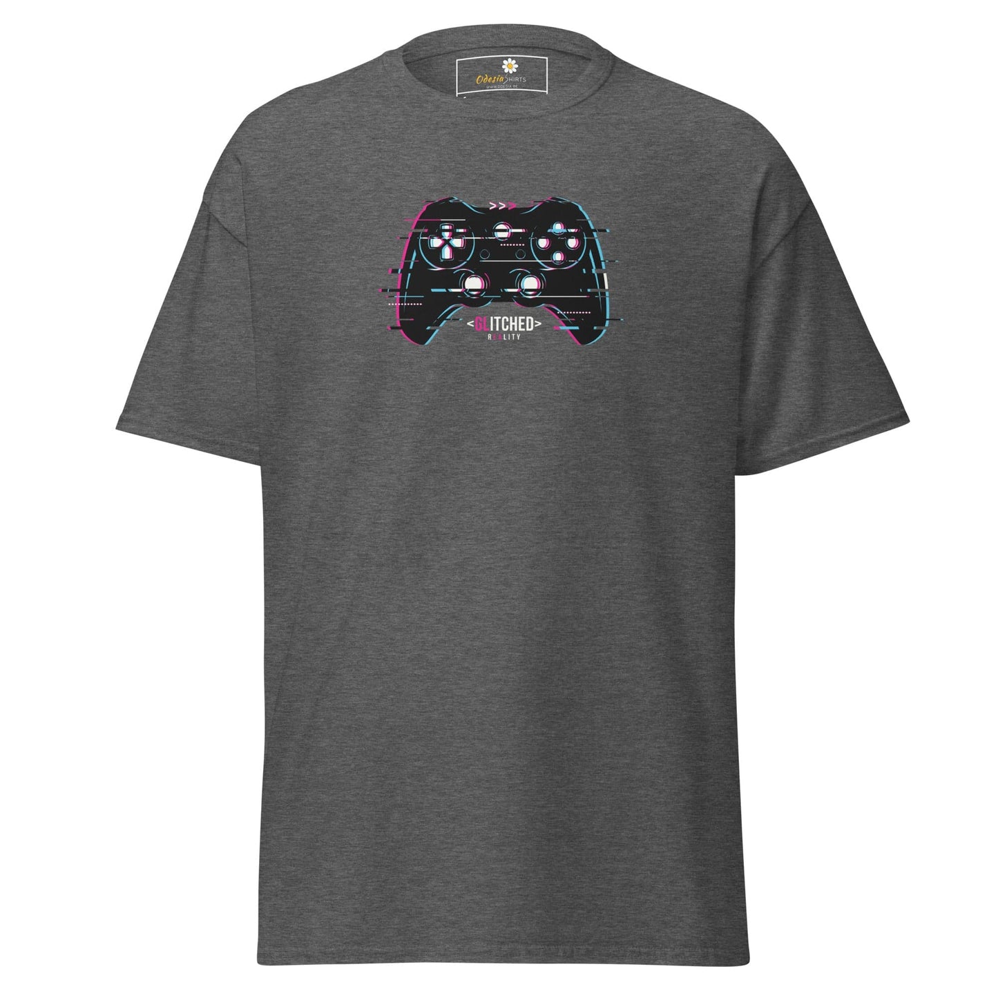 Gray T-shirt with controller graphic for men and women in size S to XL