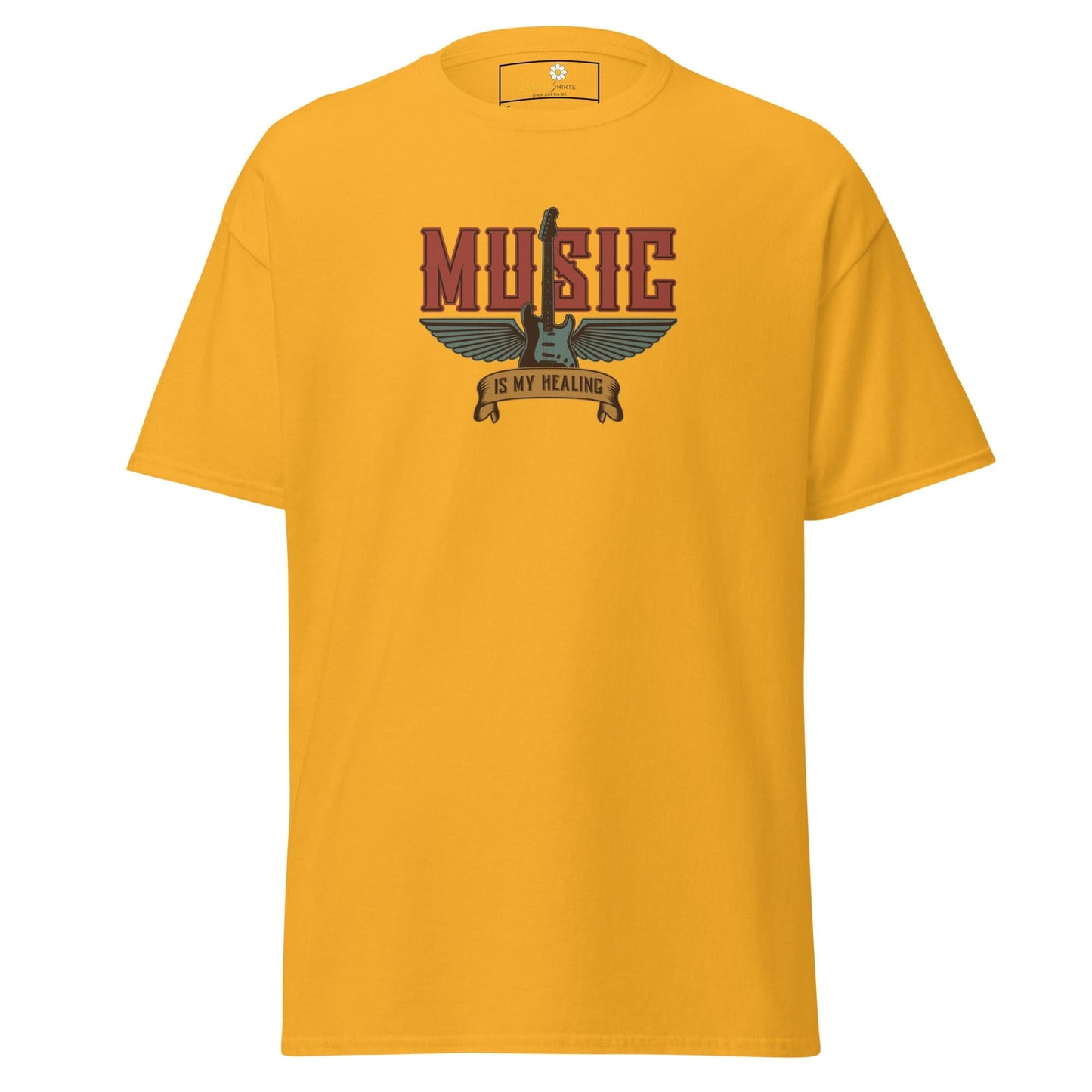 Unisex classic t-shirt - MUSIC GEAR HEALING - REGULAR - Gold / S