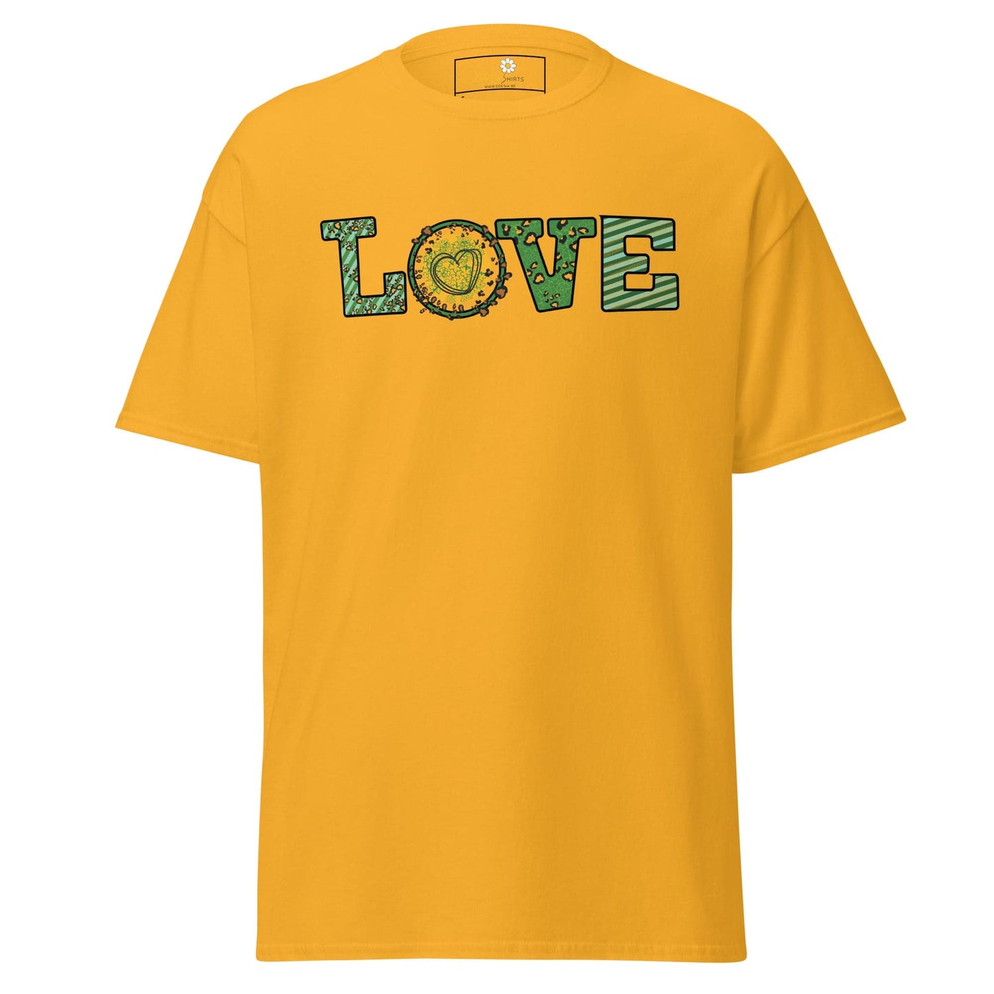 Unisex classic t-shirt - TEXT LOVE - REGULAR - Gold / S