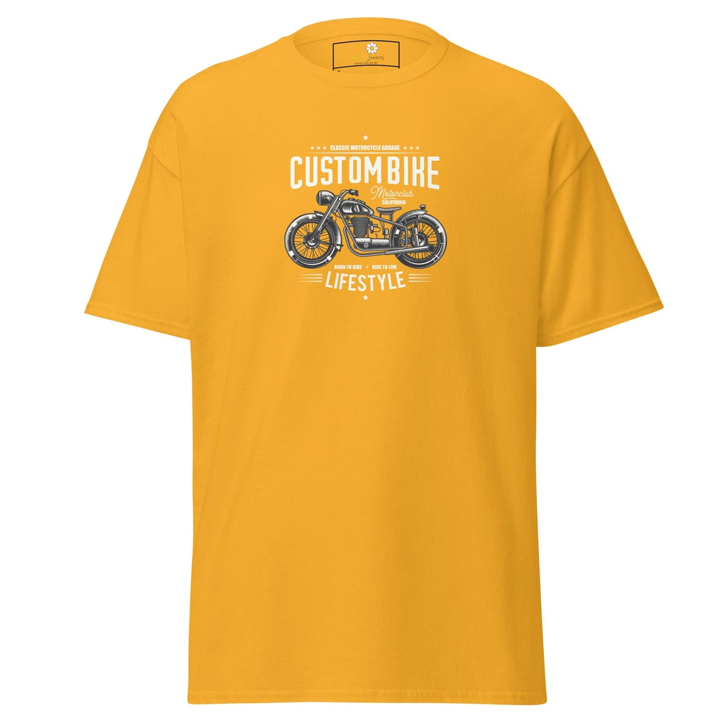 Unisex classic t-shirt - MOTOR CUSTOM BIKE - REGULAR - Gold / S