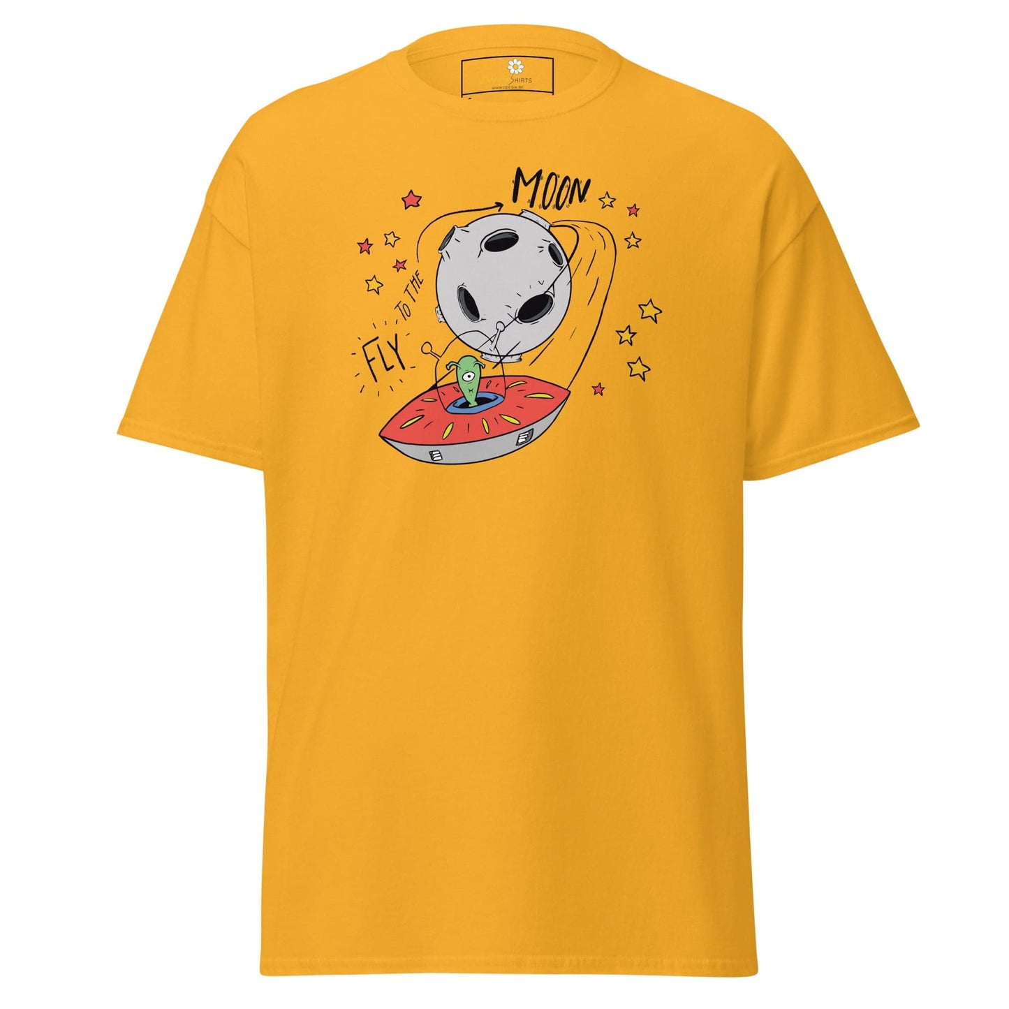 Unisex classic t-shirt - SPACE ALIEN MOON - REGULAR - Gold / S