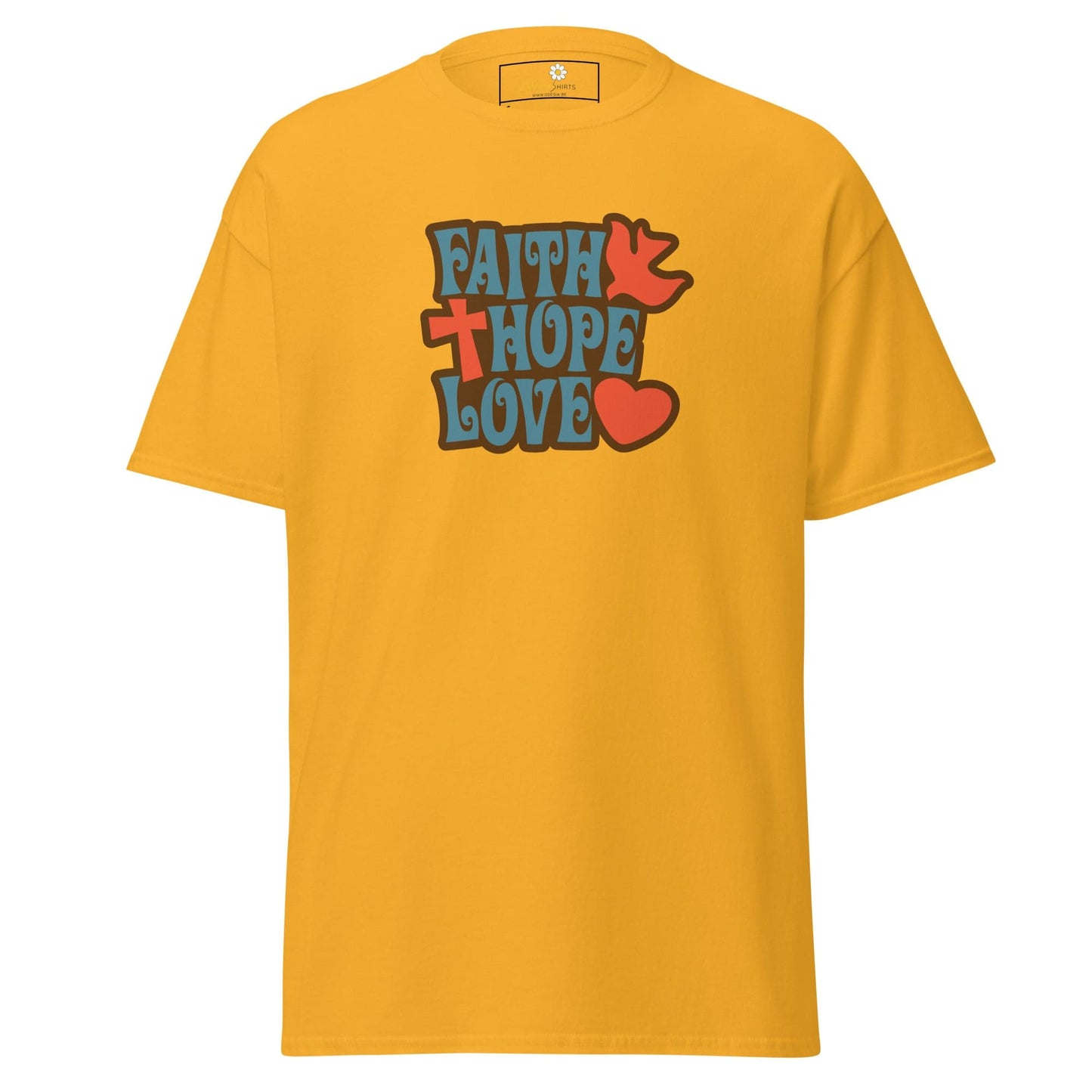 Unisex classic t-shirt - SPIRITUAL FAITH HOPE LOVE - REGULAR - Gold / S