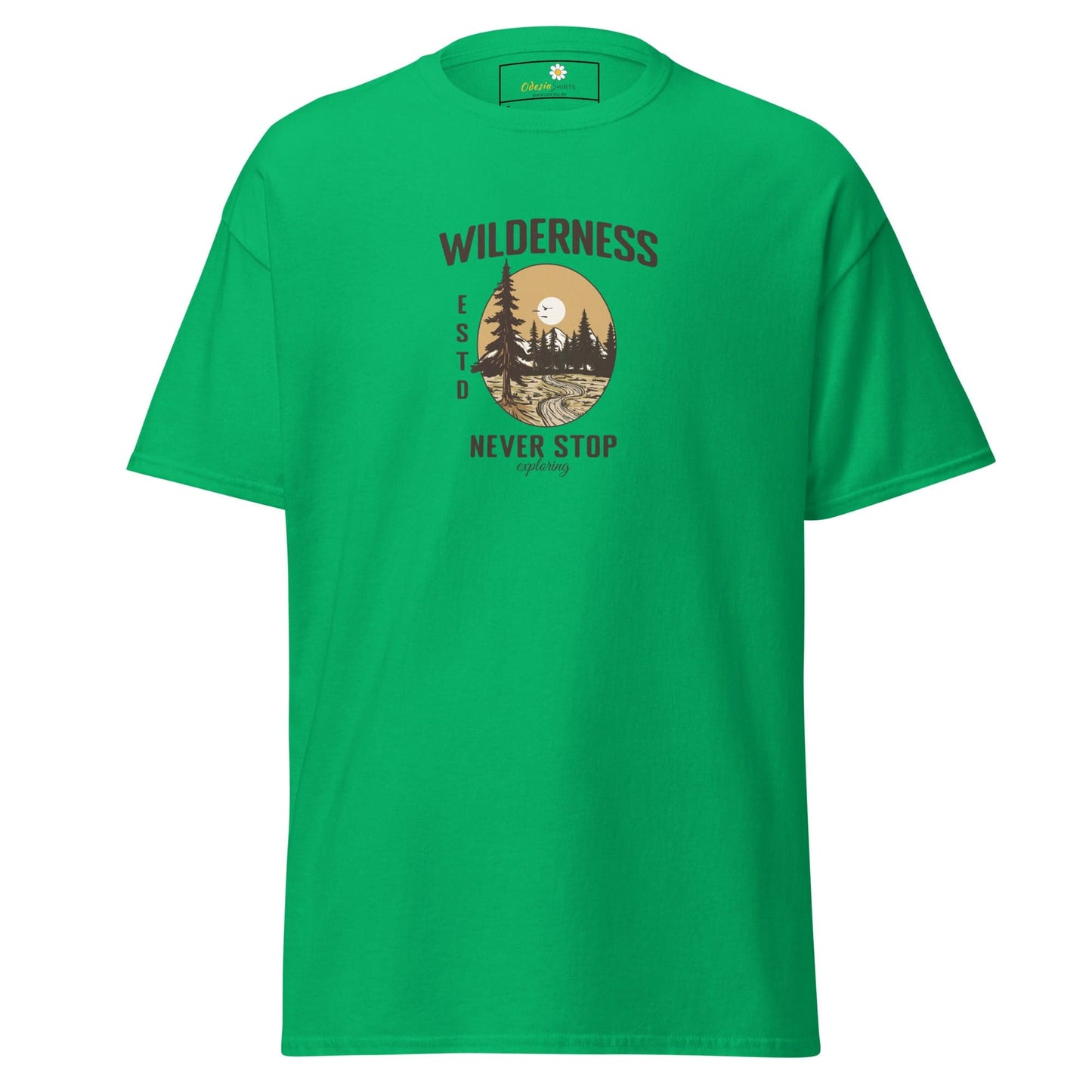 Unisex classic t-shirt - NATURE WILDERNESS NEVER STOP - REGULAR - Irish Green / S
